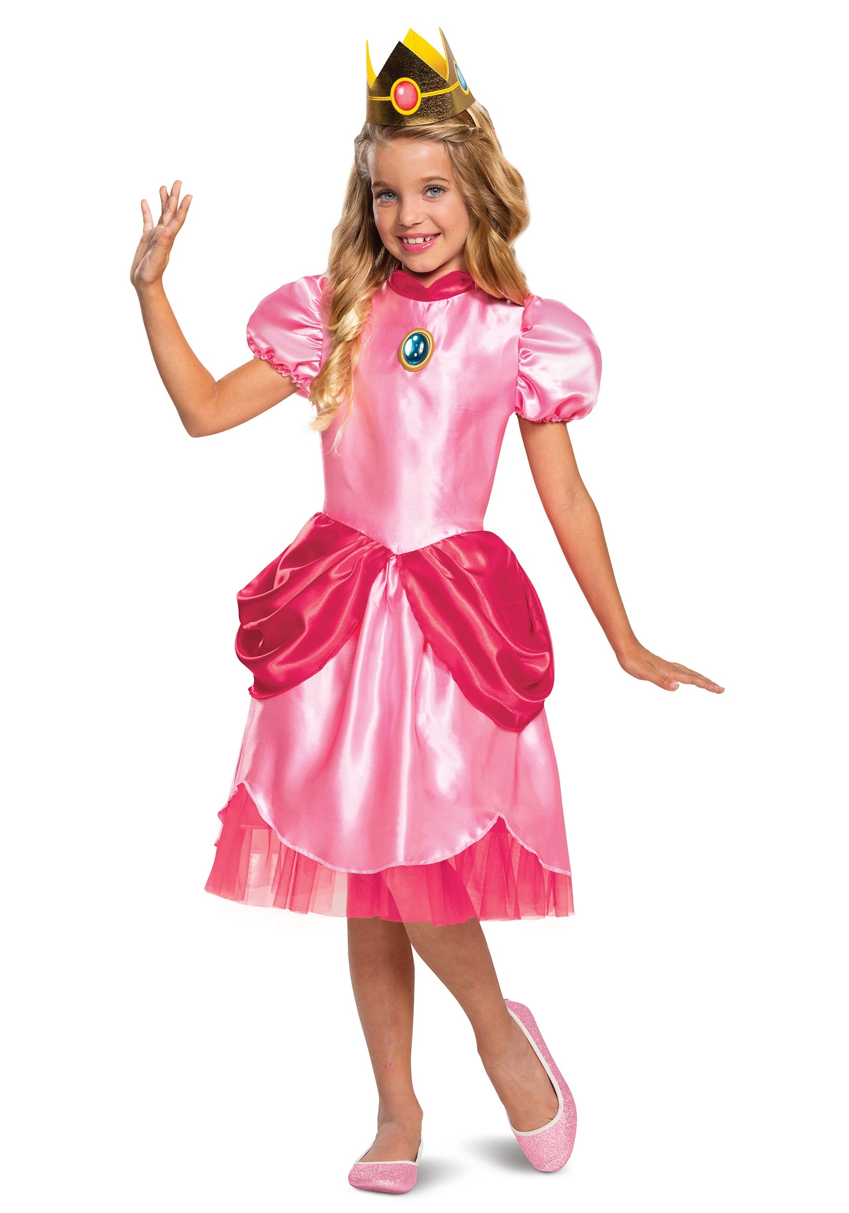 Super Mario Classic Princess Peach Costume for Girls