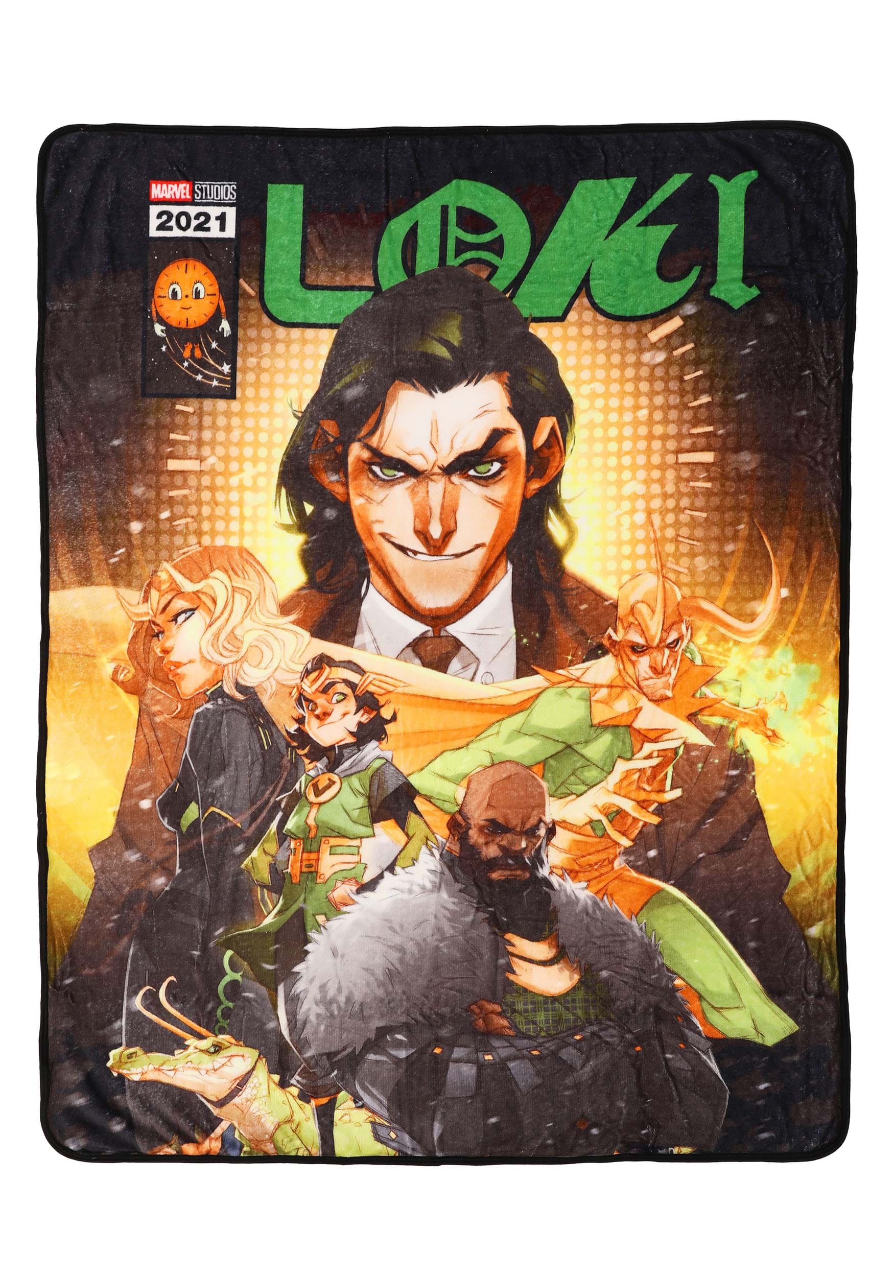 Marvel Loki Variant Comic Art Micro Raschel Throw Blanket
