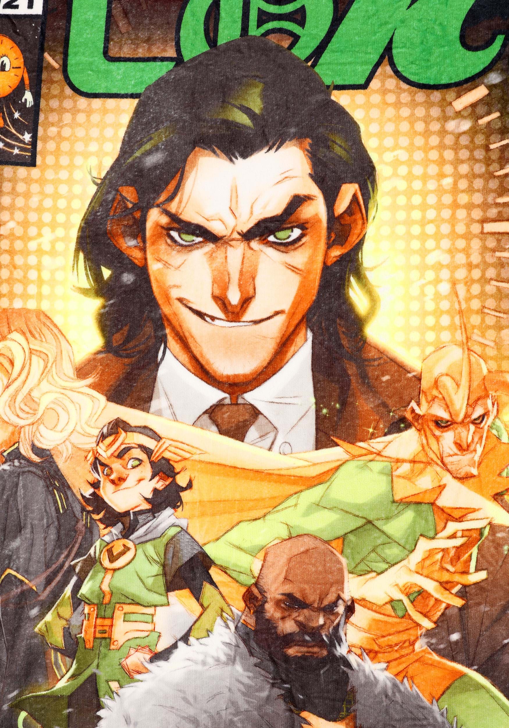 Marvel Loki Variant Comic Art Micro Raschel Throw Blanket