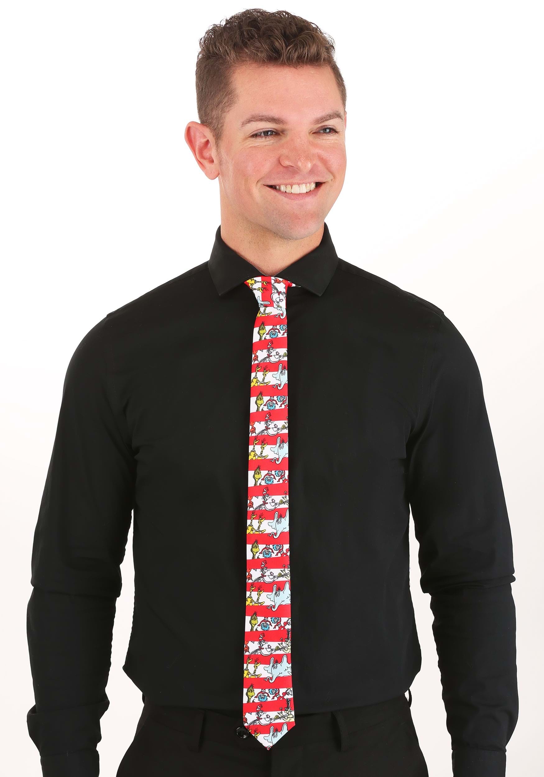 Dr. Seuss Characters & Stripes Adult Necktie