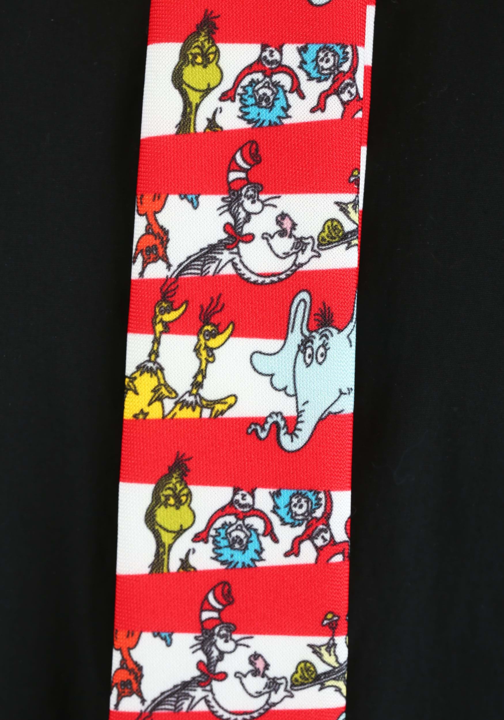 Dr. Seuss Characters & Stripes Adult Necktie