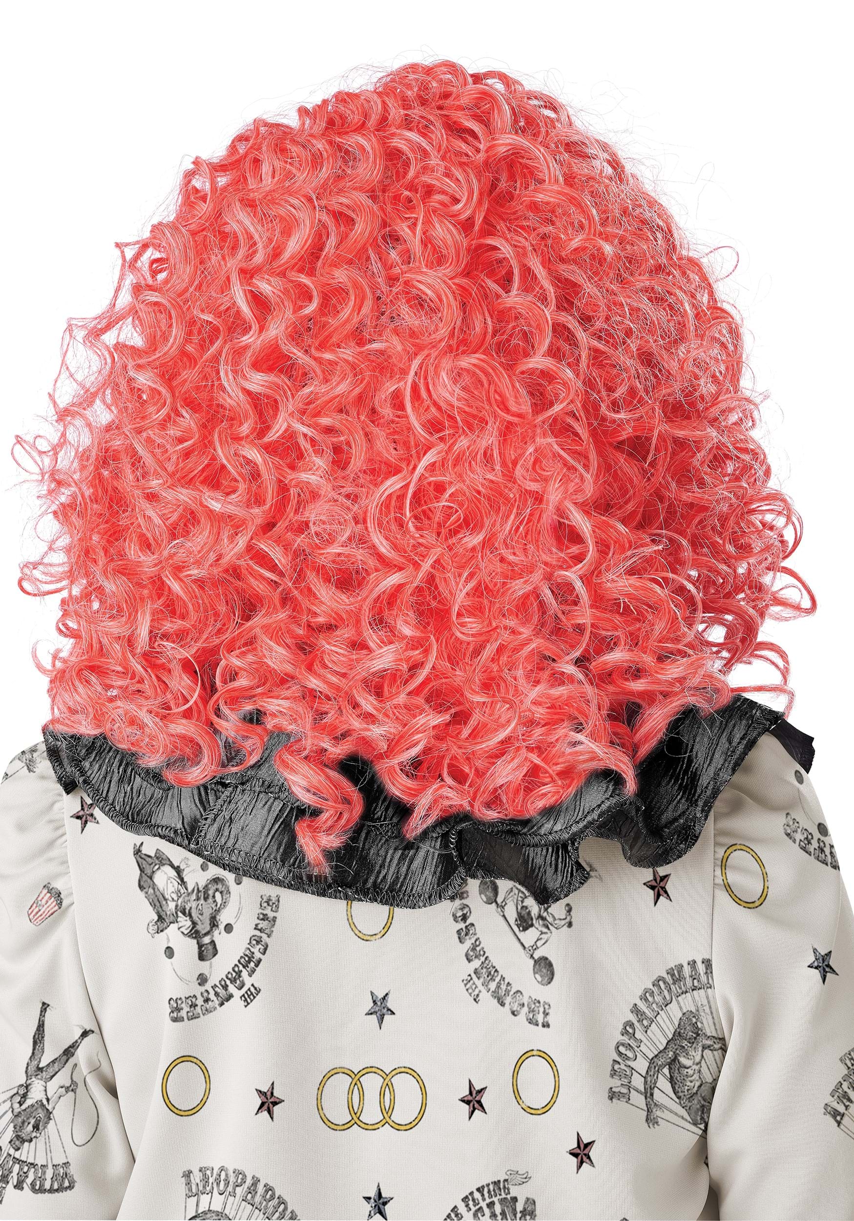 Glow in the Dark Red Curly Clown Wig for Adults