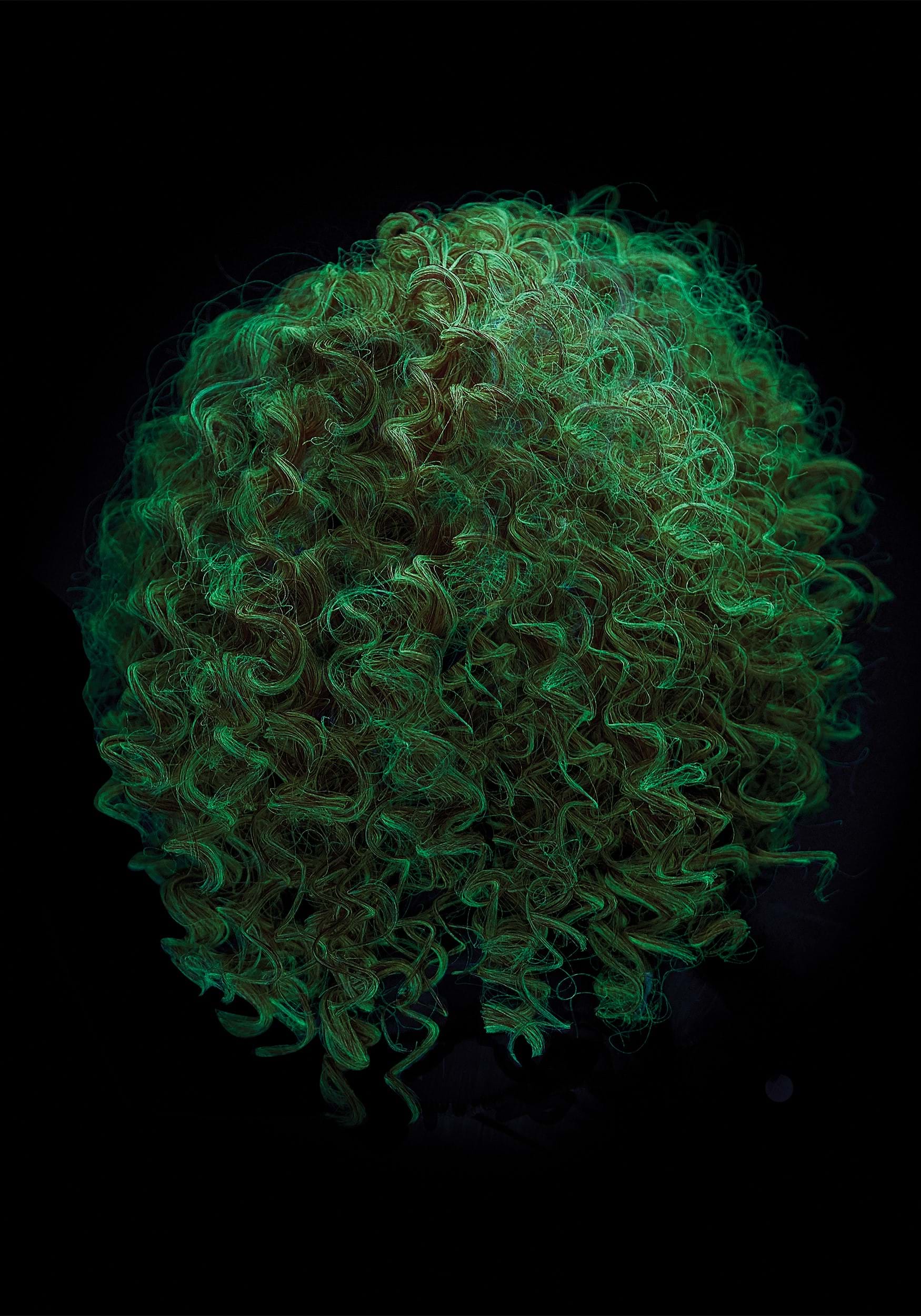 Glow in the Dark Red Curly Clown Wig for Adults