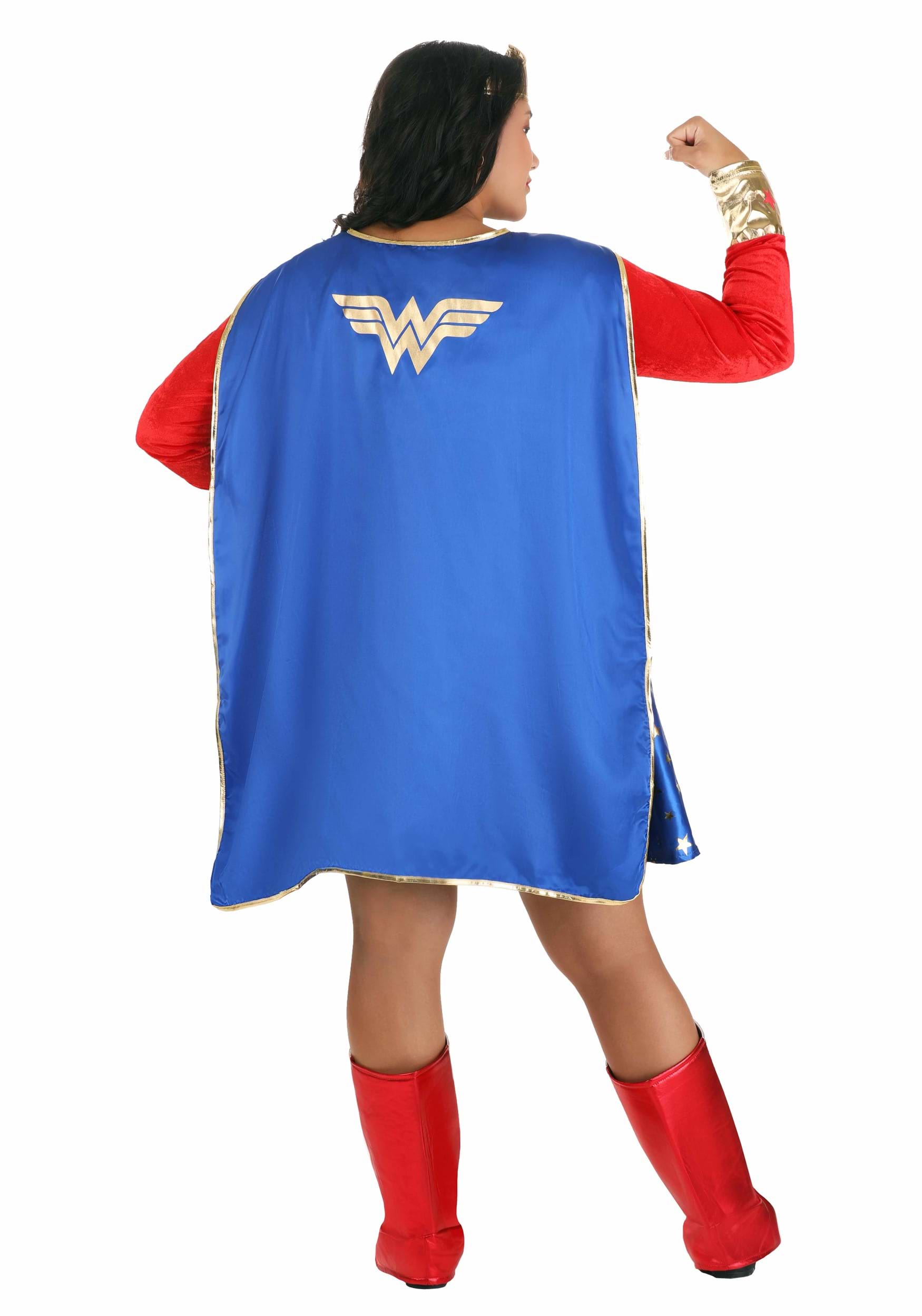 Plus Size Wonder Woman Long Sleeve Women's Dress Costume