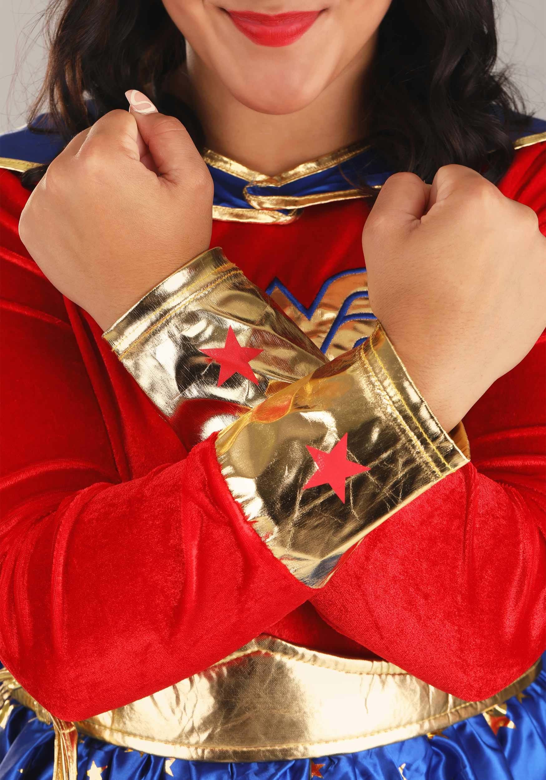 Plus Size Wonder Woman Long Sleeve Women's Dress Costume