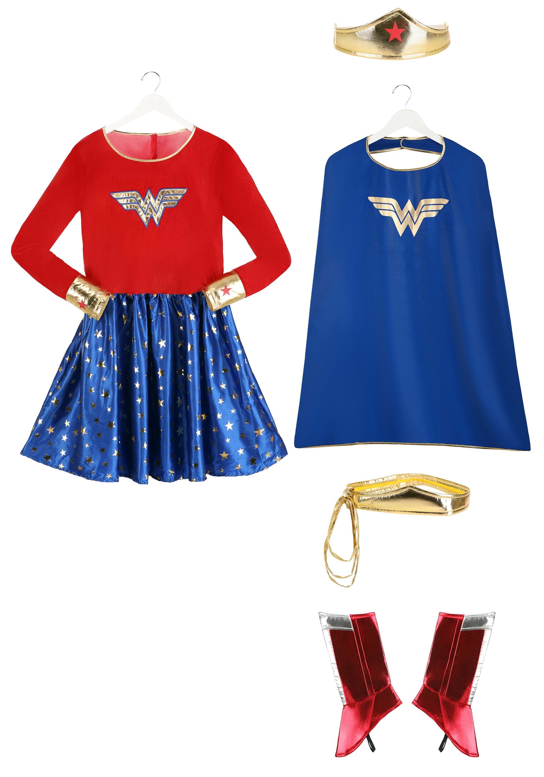 Plus Size Wonder Woman Long Sleeve Women's Dress Costume