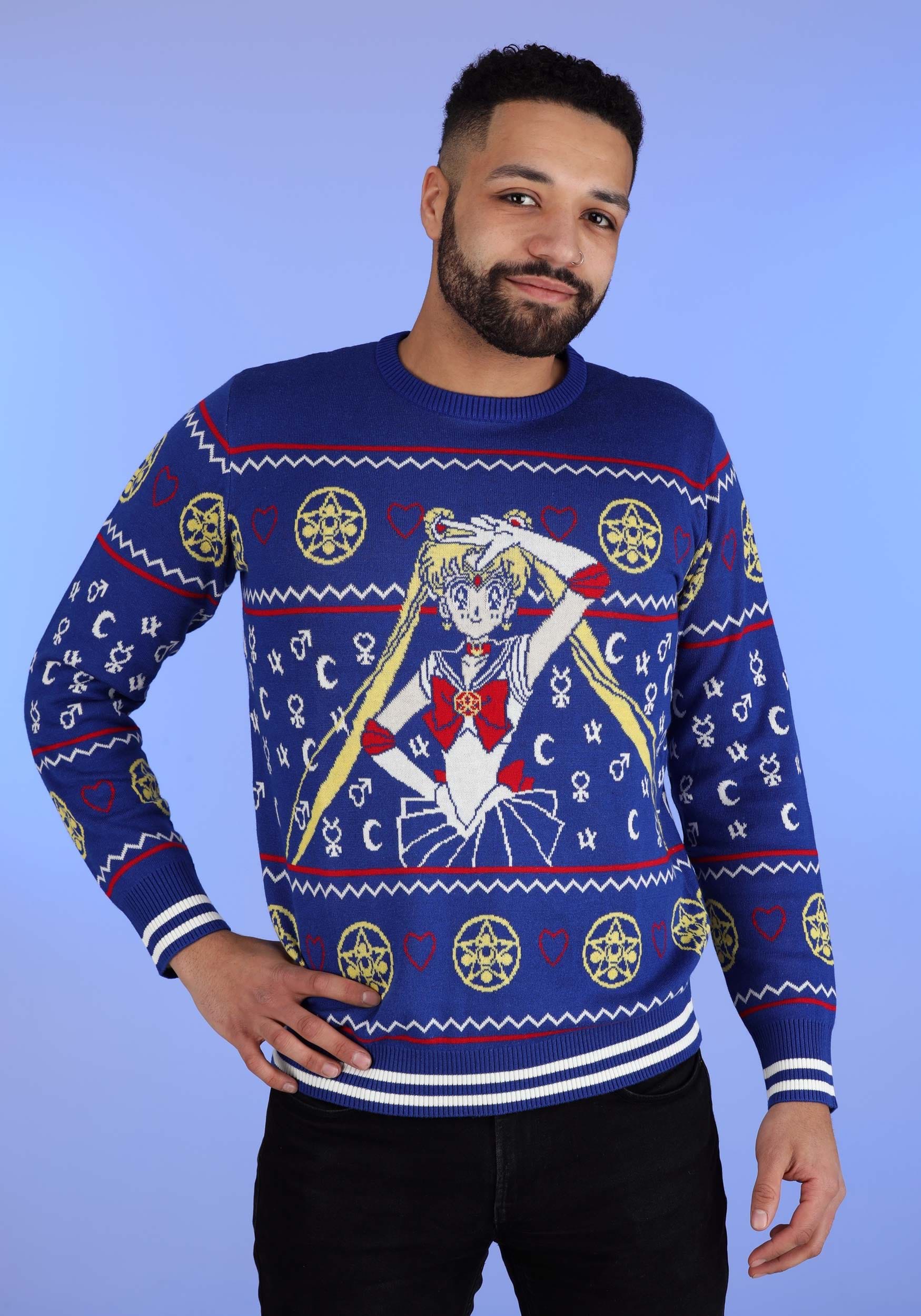 Sailor Moon Fair Isle Ugly Christmas Sweater for Adults