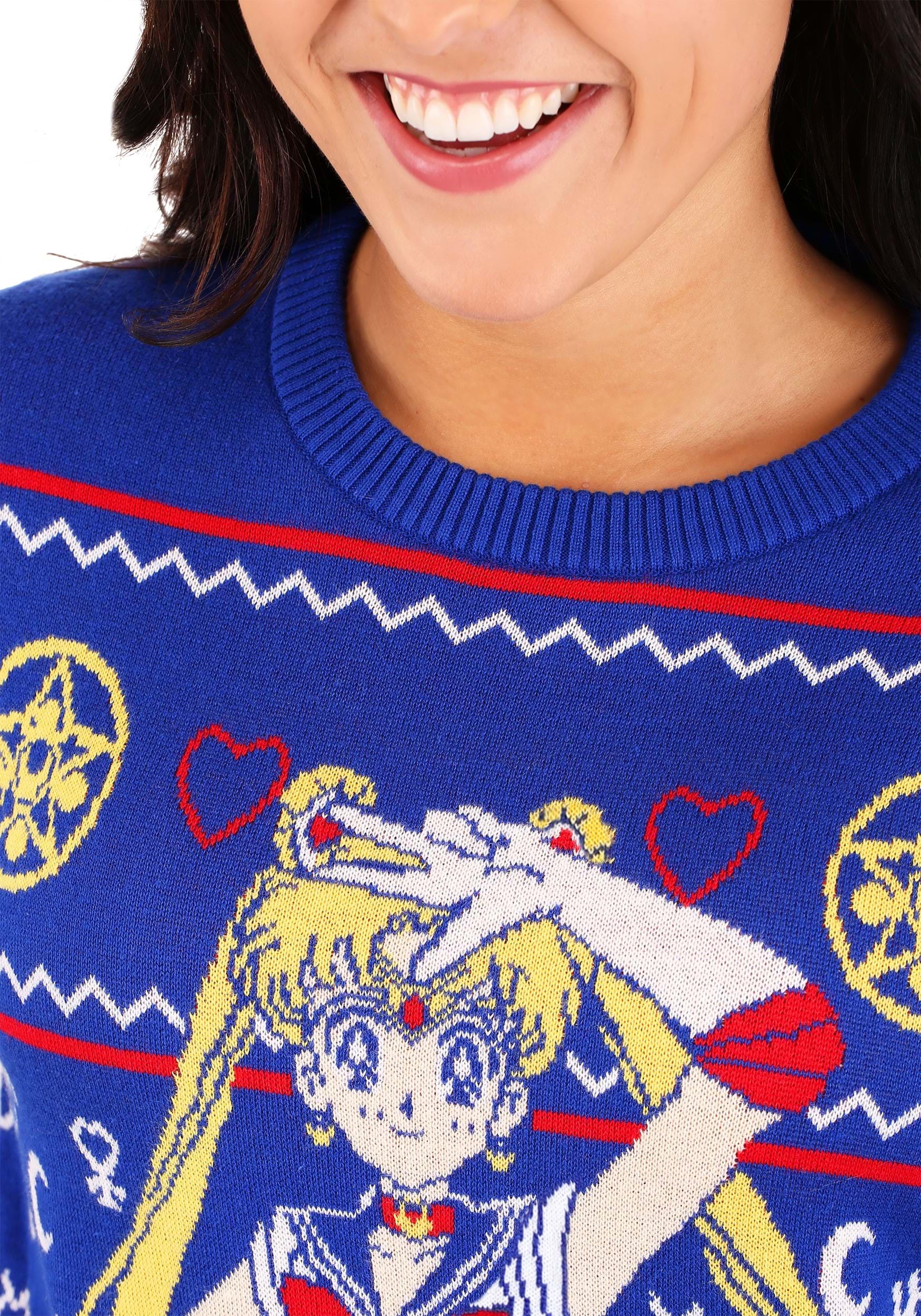 Sailor Moon Fair Isle Ugly Christmas Sweater for Adults