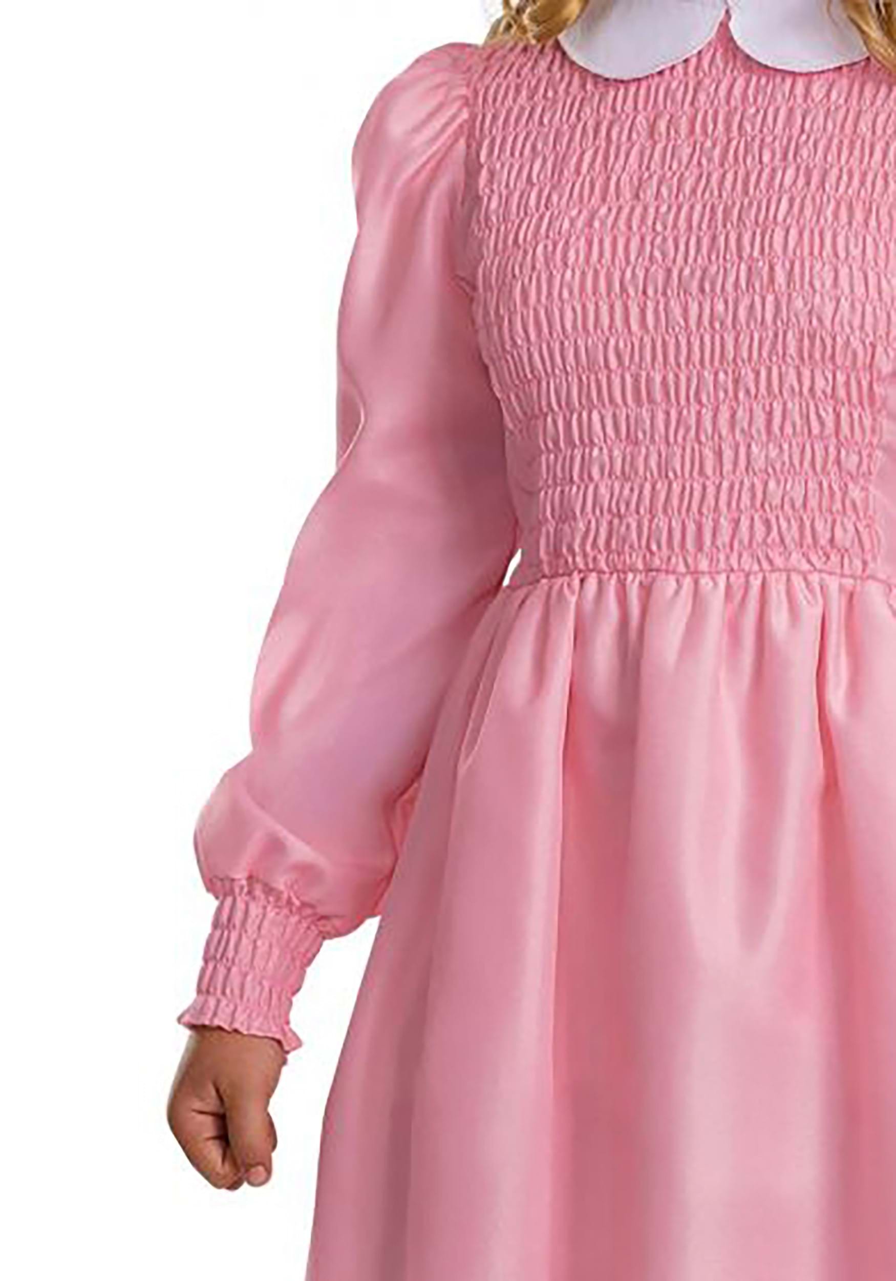 Kid's Stranger Things Tween Classic Pink Dress Eleven Costume 4 Kid's Stranger Things Tween Classic Pink Dress Eleven Costume