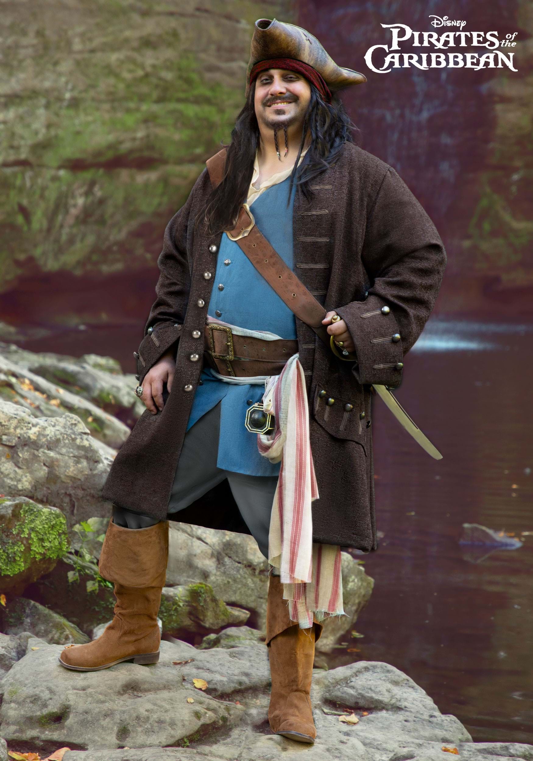 Captain Jack Sparrow Costume for Plus Size Men from Disney's Pirates of the Caribbean