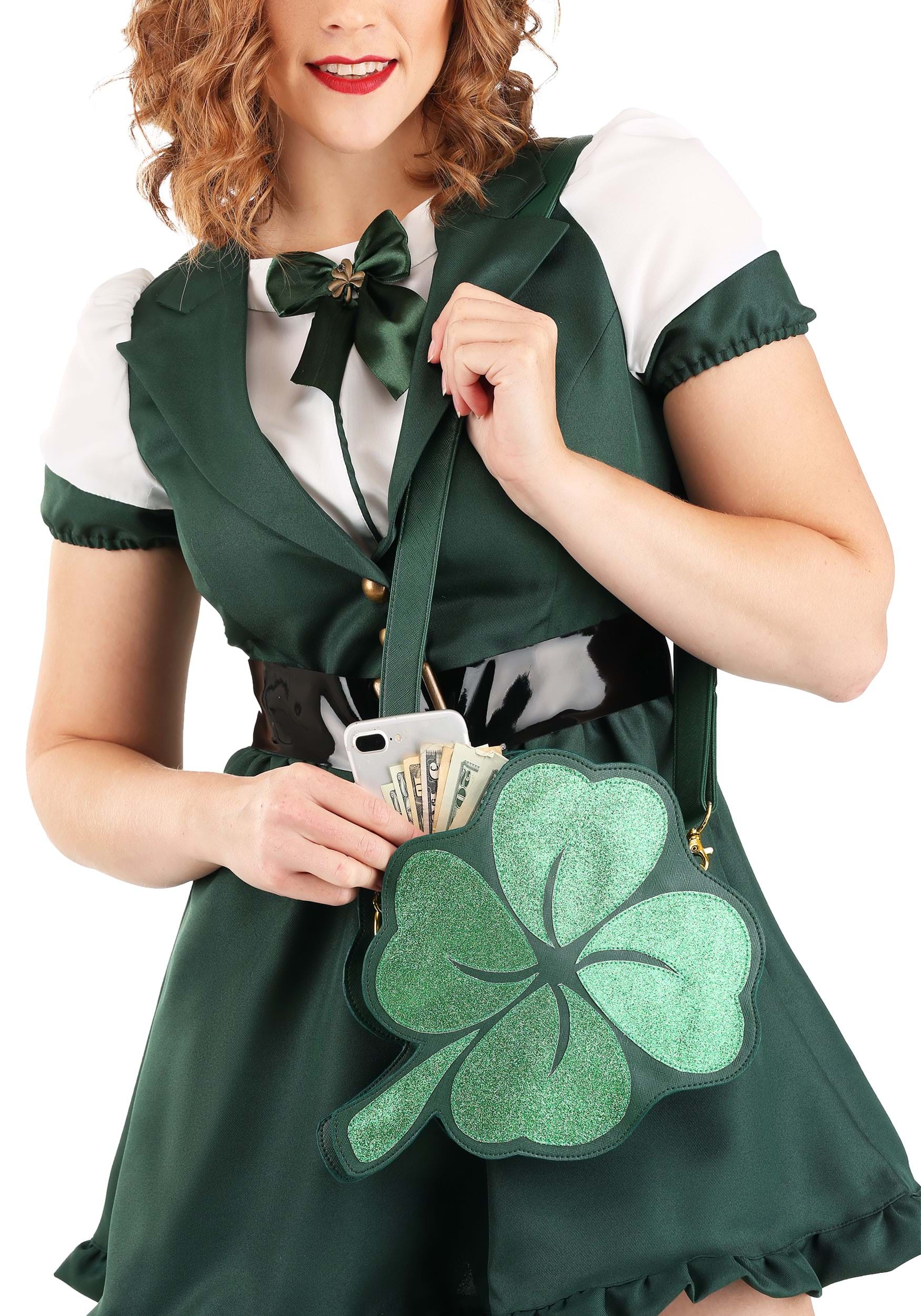 St. Patrick's Day Green 4 Leaf Clover Costume Purse