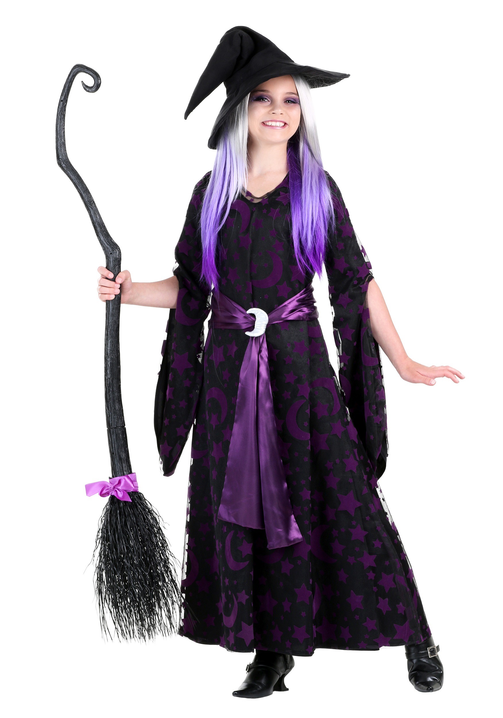 Purple Moon Witch Costume for Girls