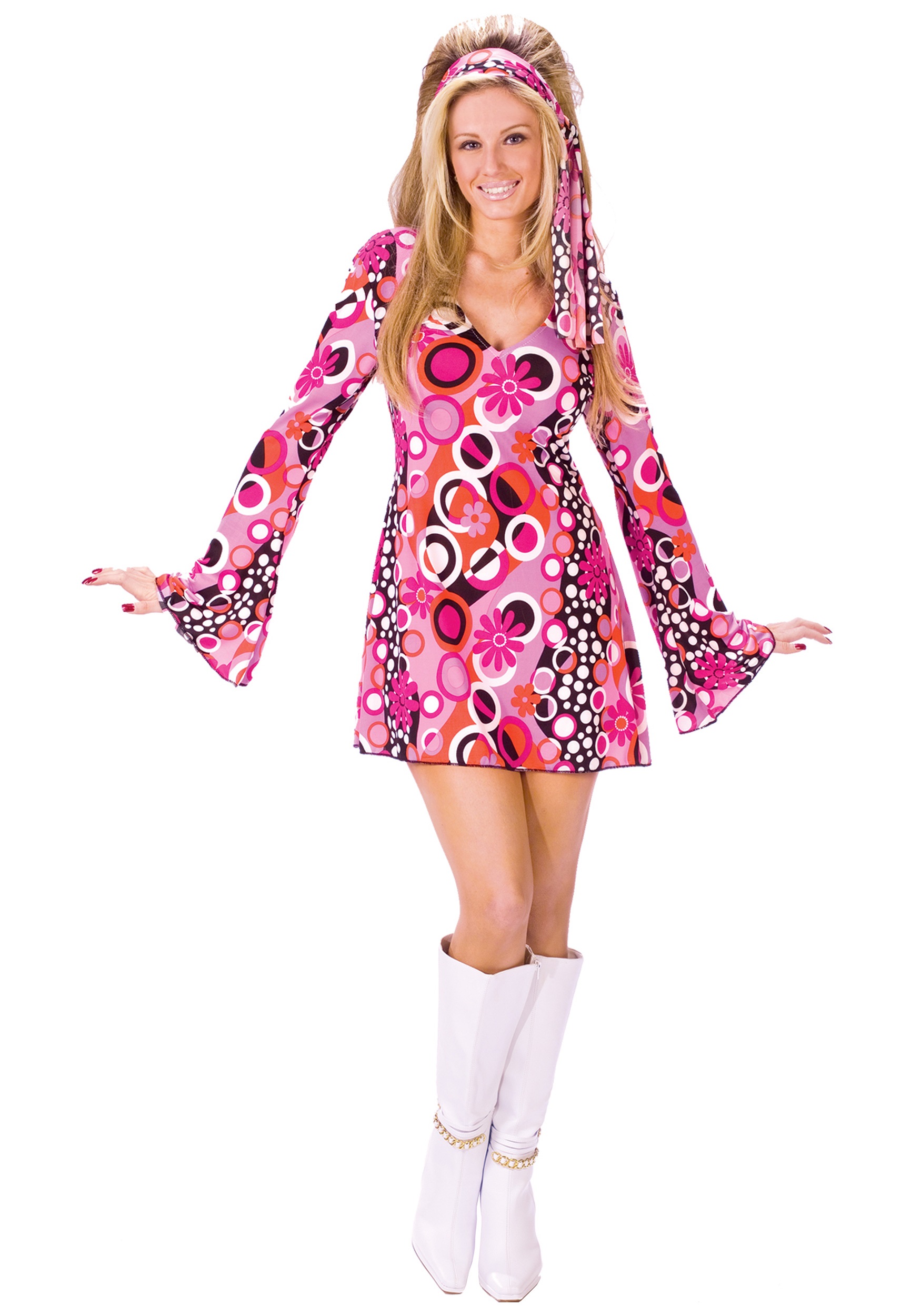 Women's Feelin Groovy Disco Costume Dress 1 Women's Feelin Groovy Disco Costume Dress