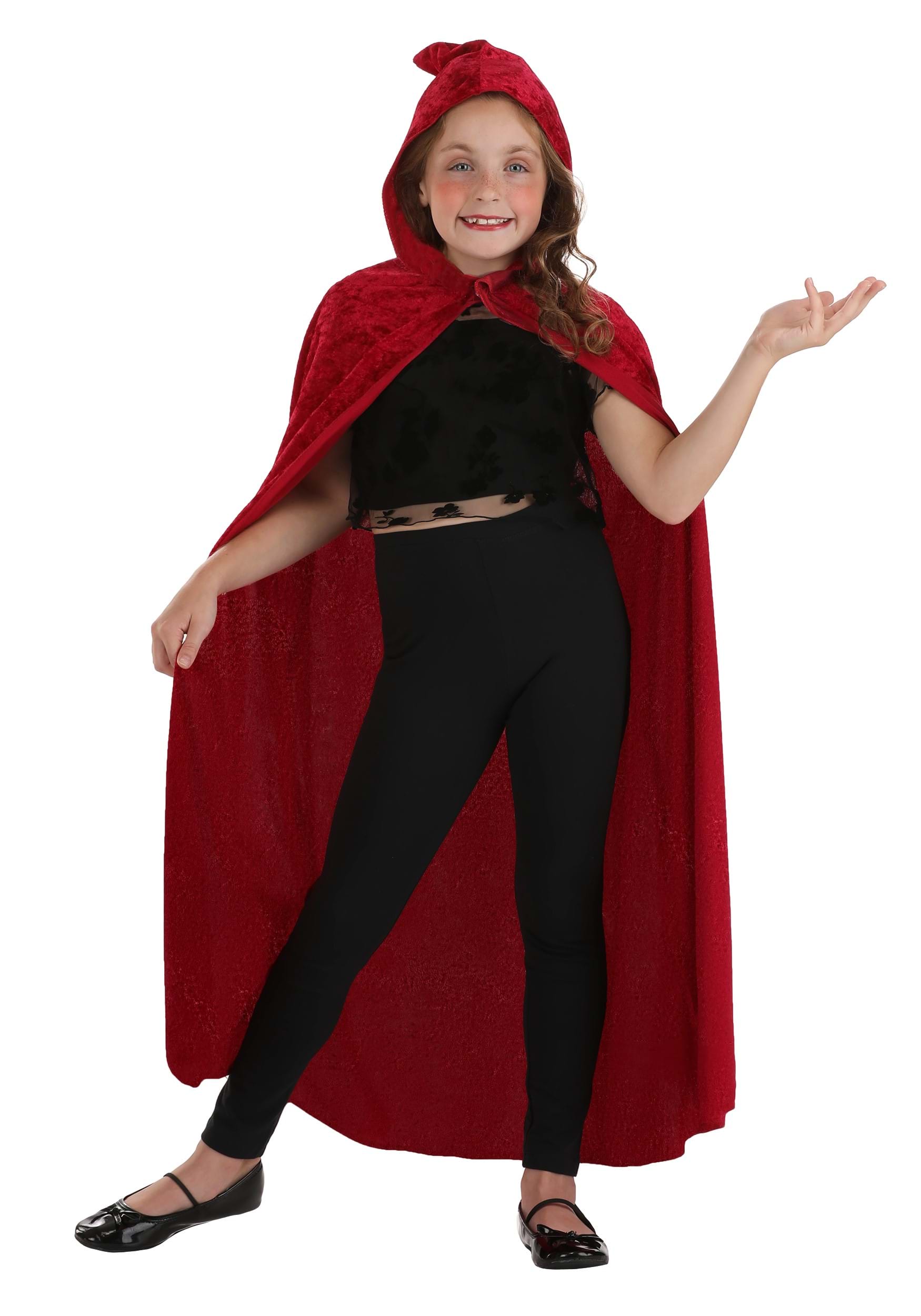Red Velvet Hooded Kid's Cape
