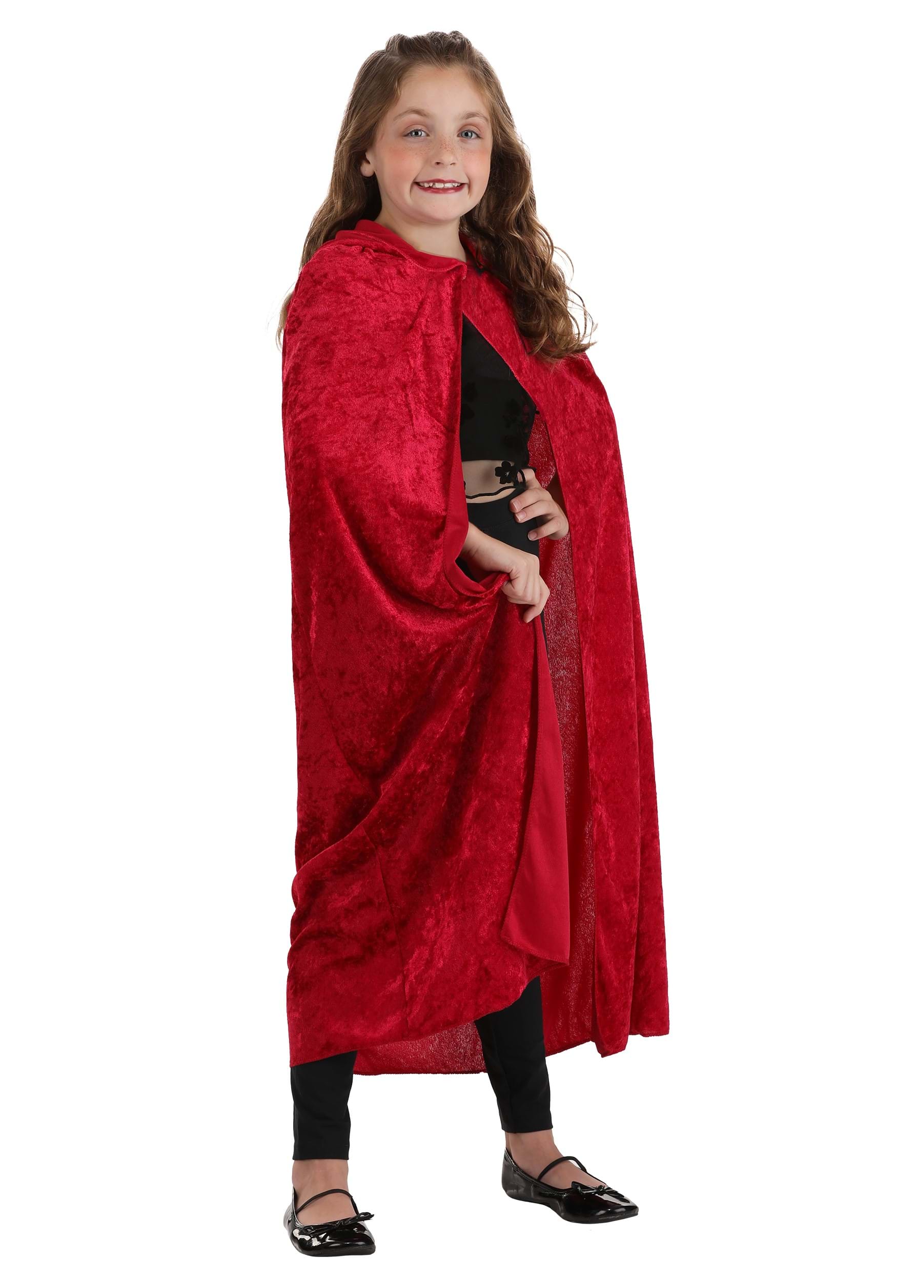 Red Velvet Hooded Kid's Cape