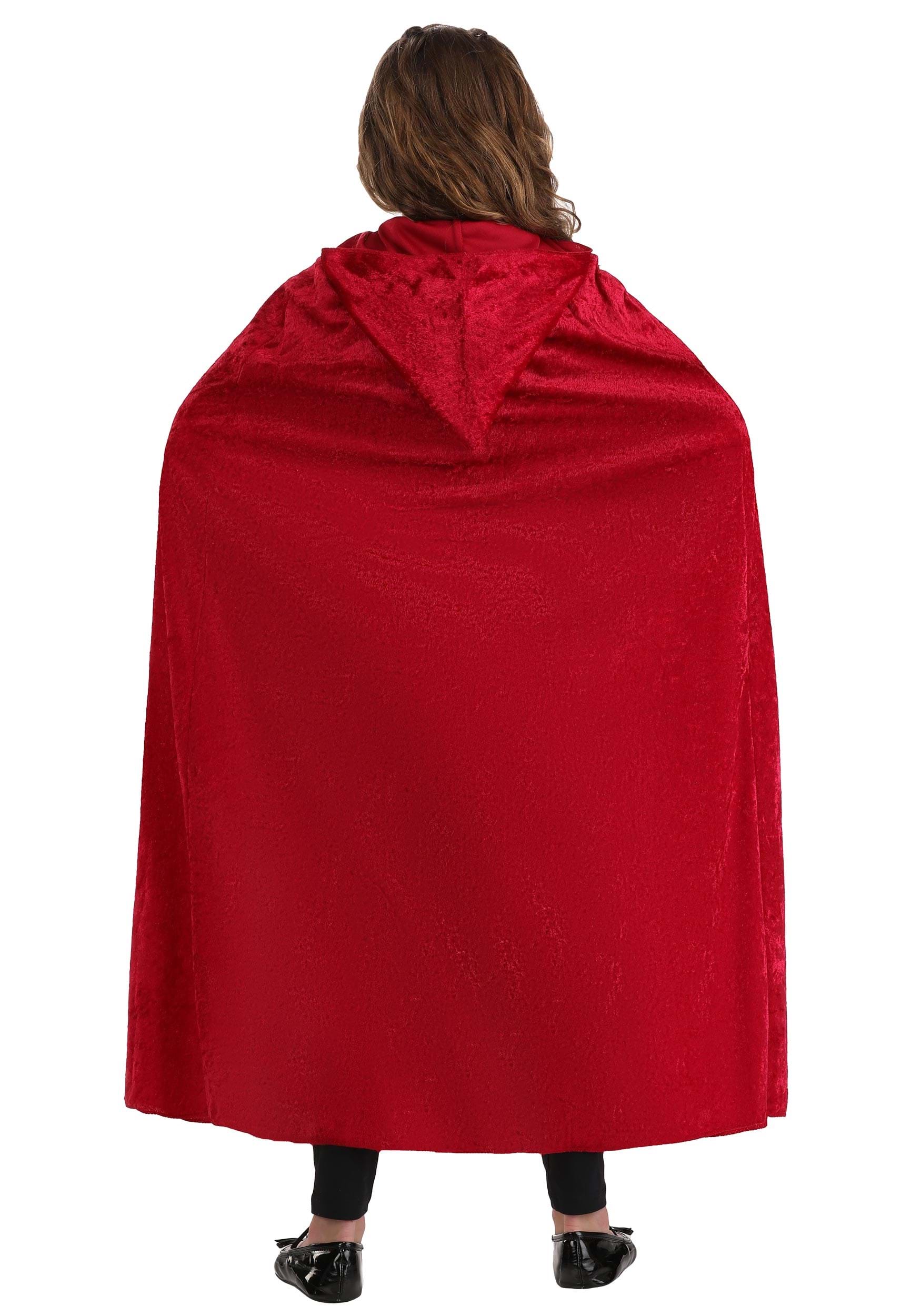Red Velvet Hooded Kid's Cape