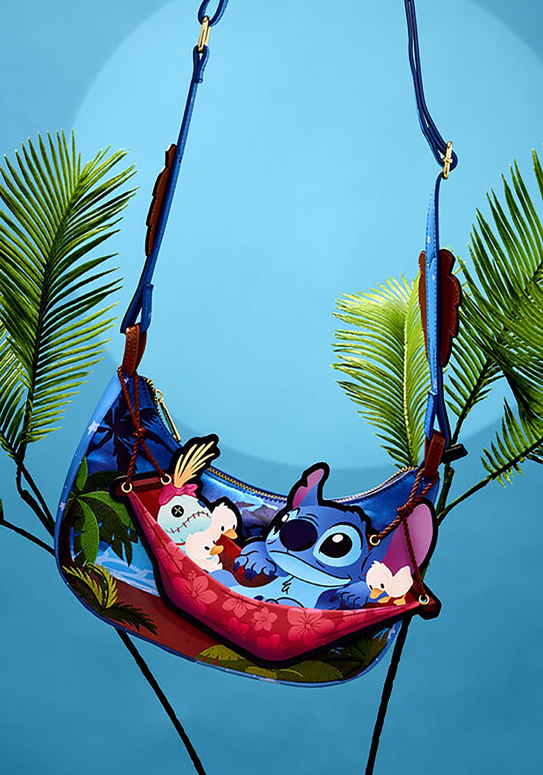 Loungefly Disney Lilo & Stitch Camping Cuties Hammock Crossbody Bag