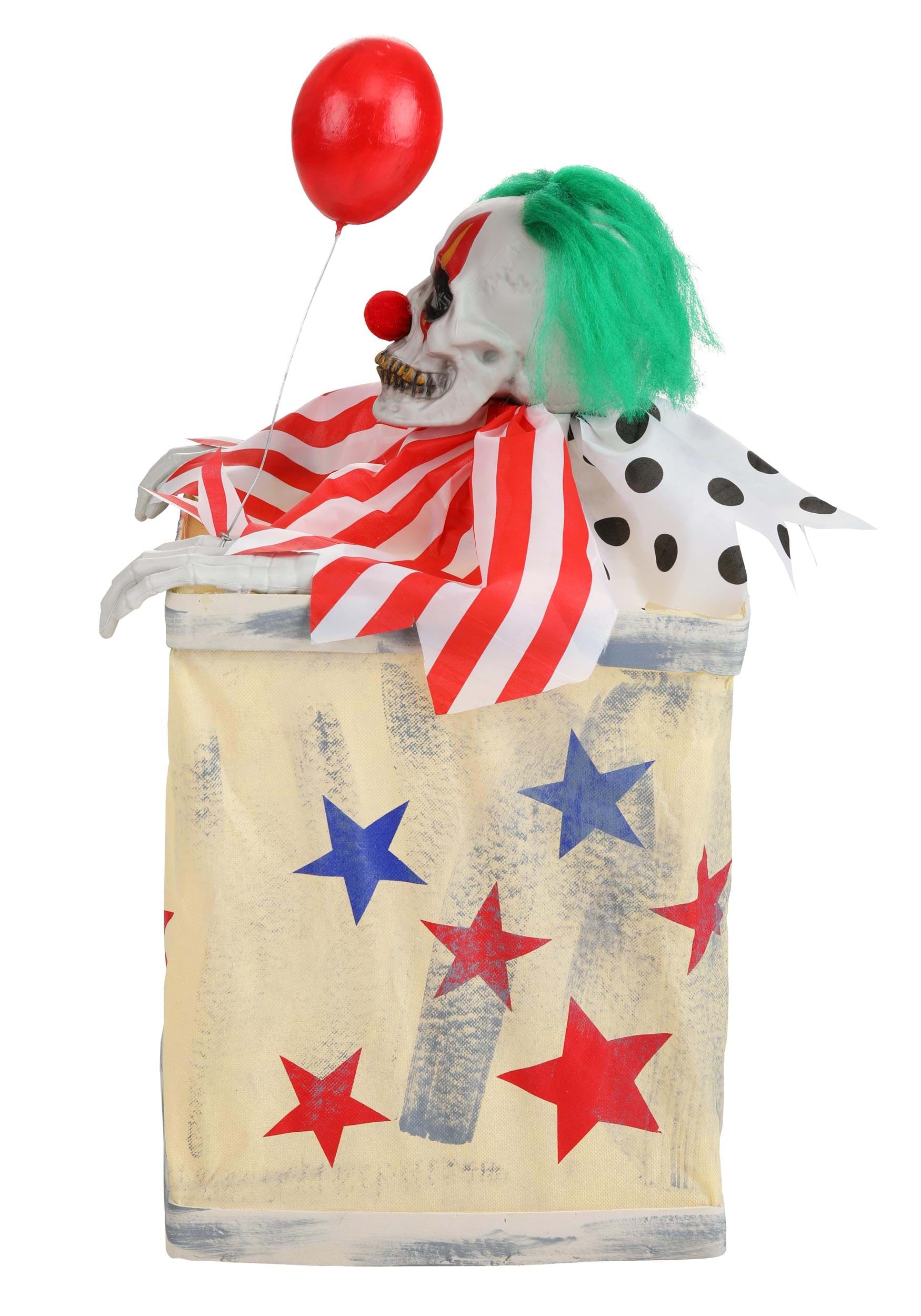 Animated 2.5FT Laughing Evil Clown in Box Halloween Decoration