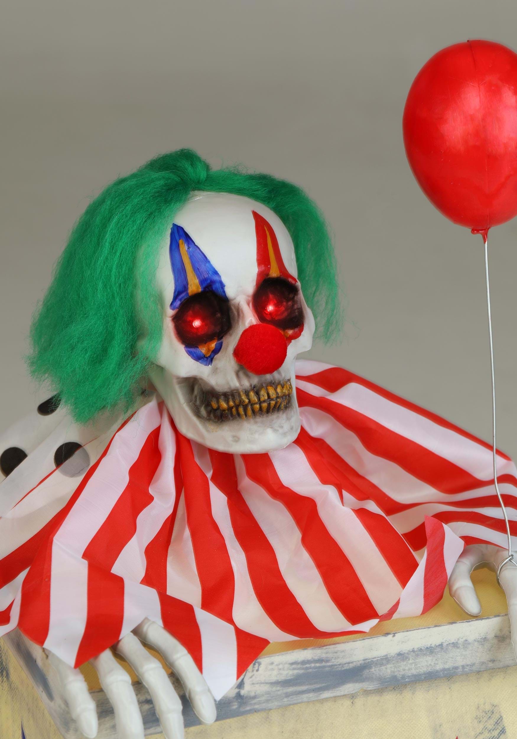 Animated 2.5FT Laughing Evil Clown in Box Halloween Decoration