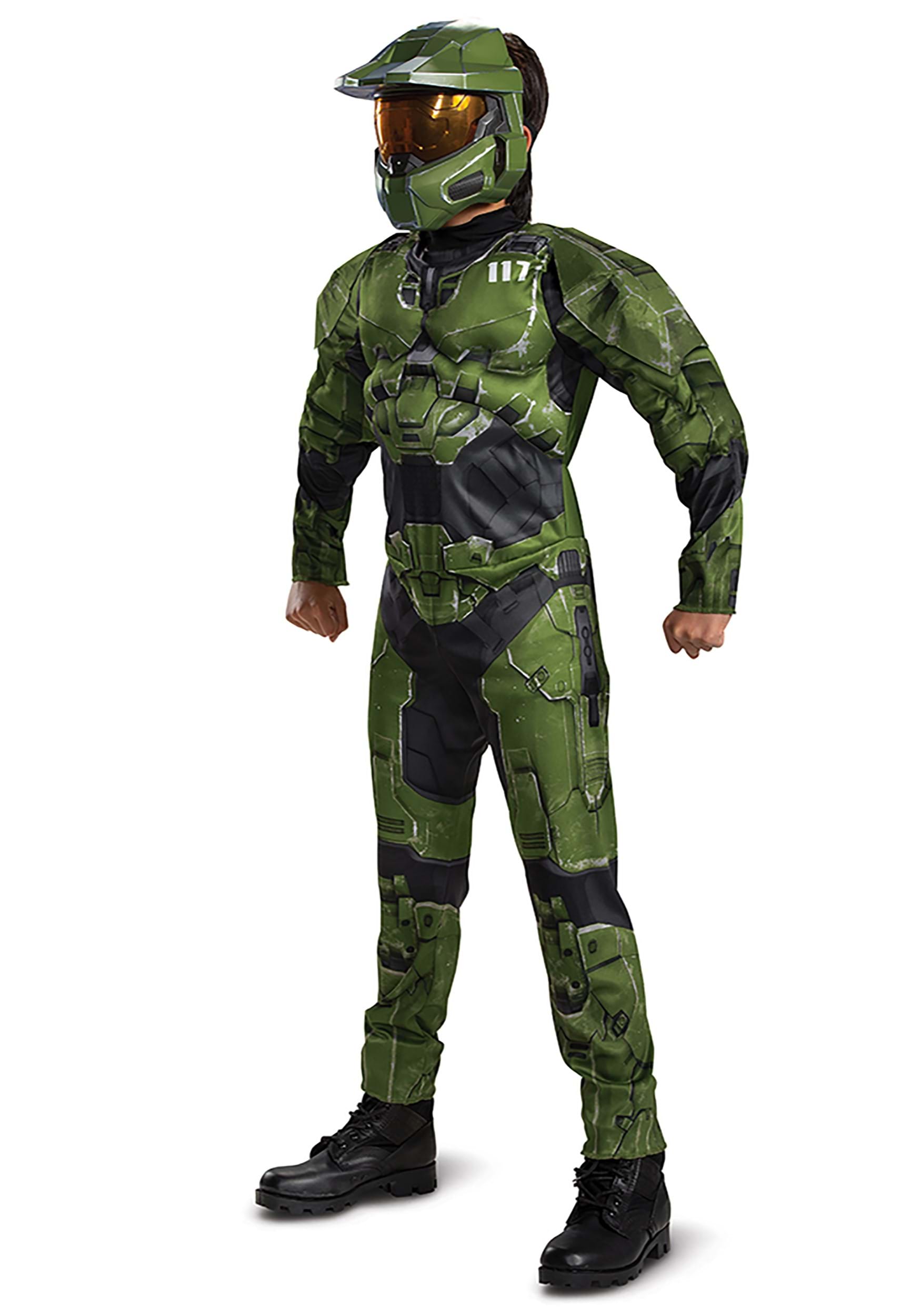 Halo Infinite Master Chief Muscle Kid's Costume 3 Halo Infinite Master Chief Muscle Kid's Costume