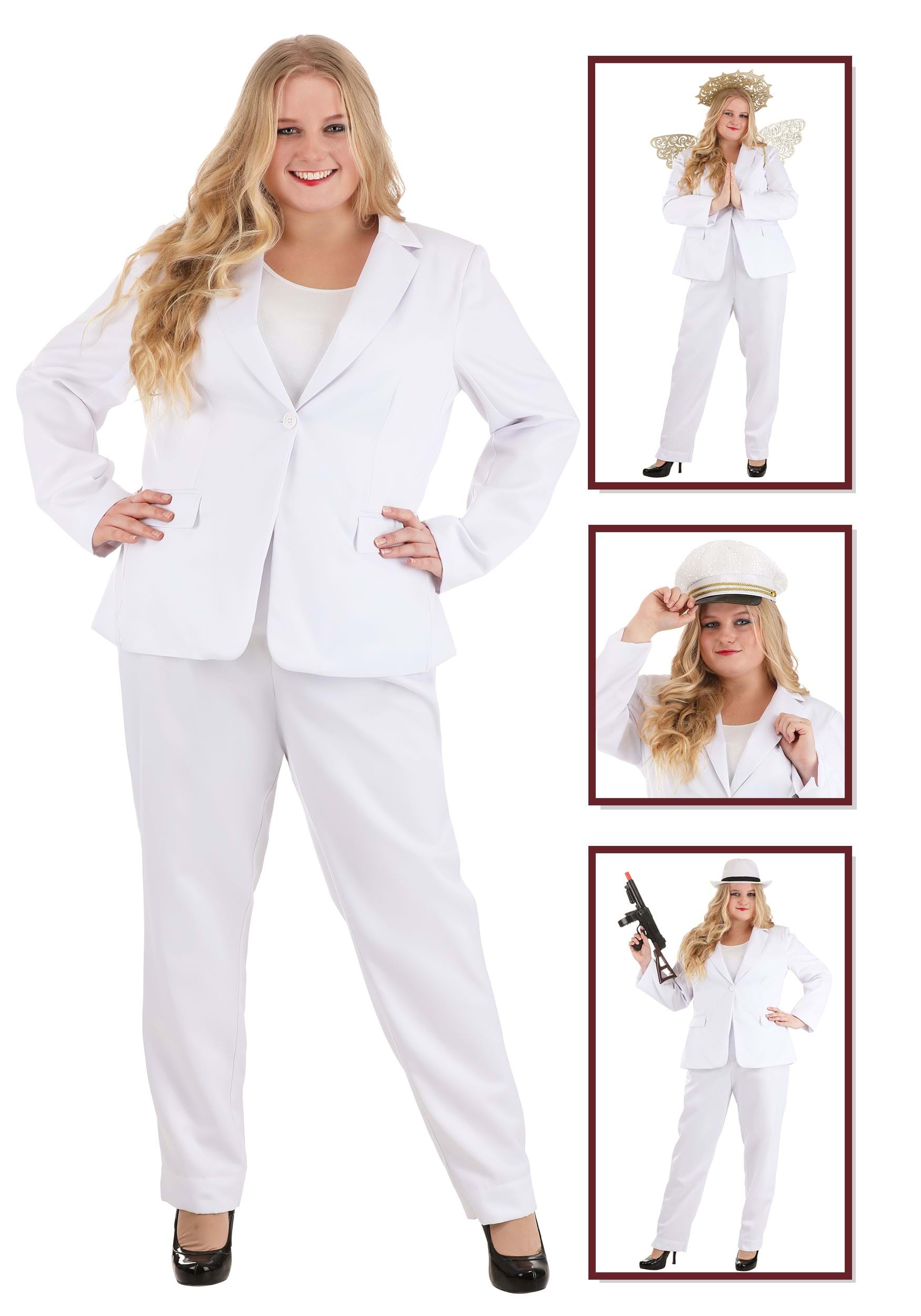 Women's Plus Size White Costume Suit