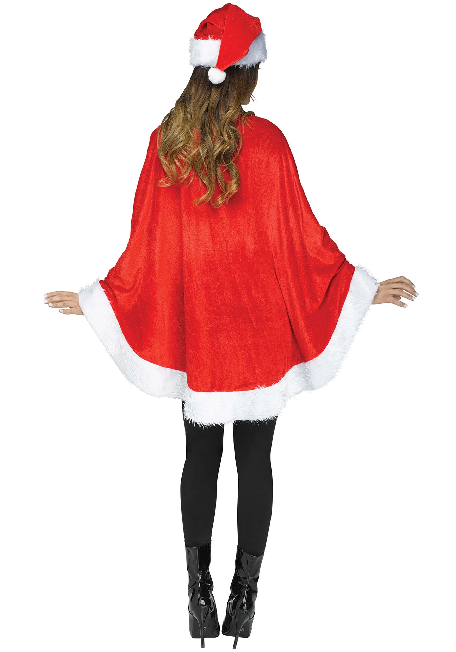 Adult Santa Plush Poncho