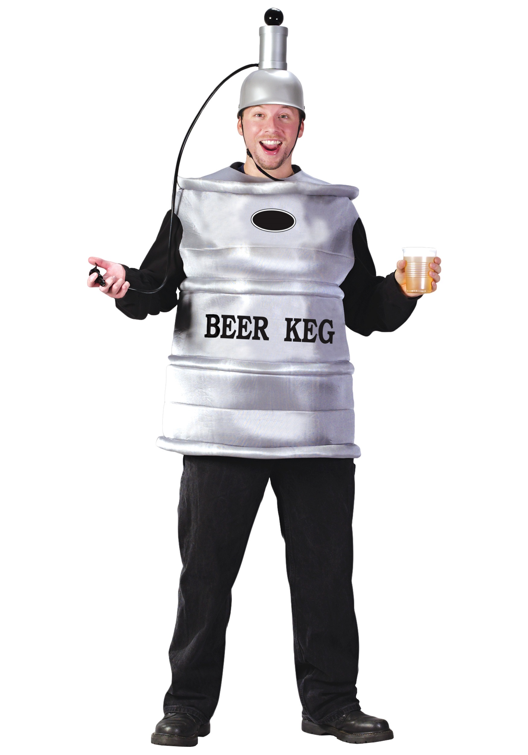Silver Beer Keg Adult Costume