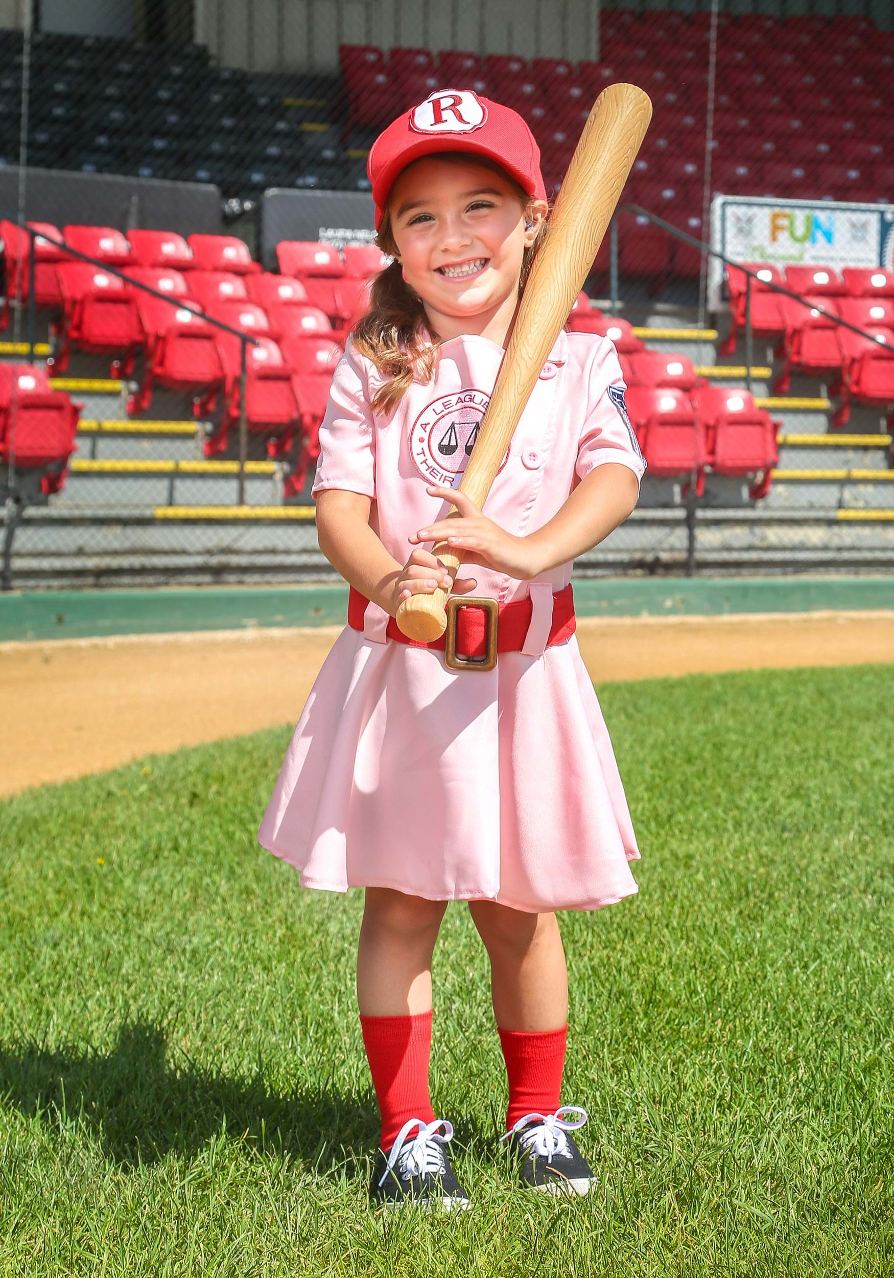 Girl's A League of Their Own Toddler Dottie Costume 3 Girl's A League of Their Own Toddler Dottie Costume
