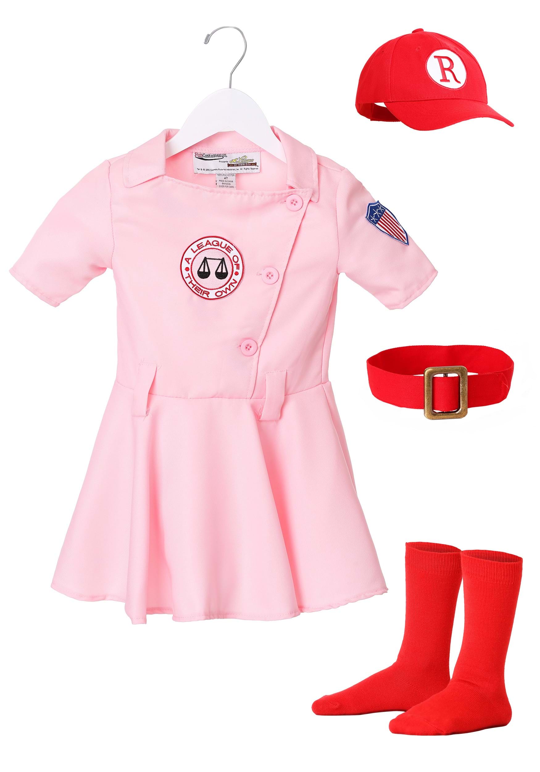 Girl's A League of Their Own Toddler Dottie Costume 9 Girl's A League of Their Own Toddler Dottie Costume