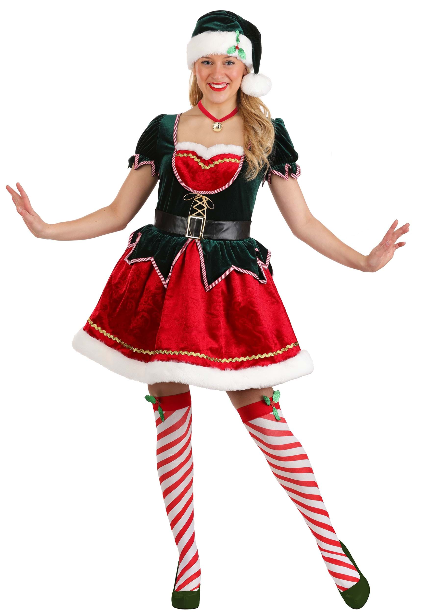Deluxe Festive Elf Women's Costume