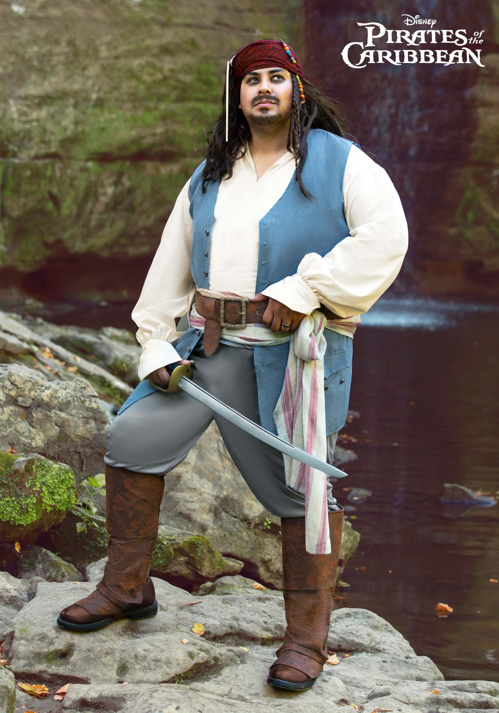 Captain Jack Sparrow Plus Size Costume from Disney's Pirates of the Caribbean