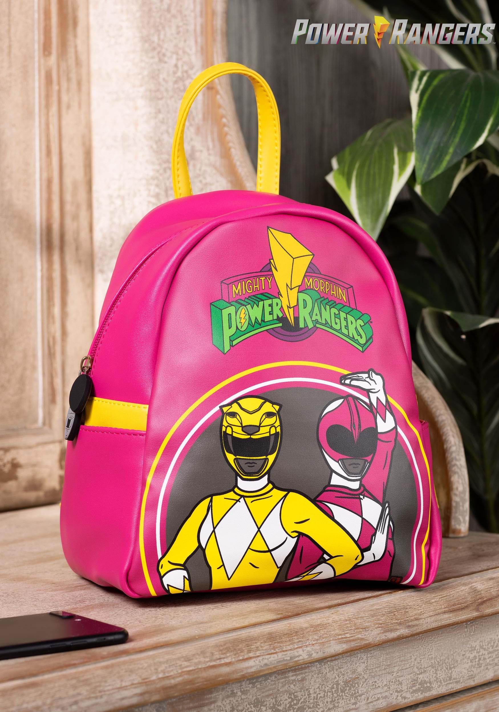 Yellow & Pink Power Rangers Mini Backpack 1 Yellow & Pink Power Rangers Mini Backpack