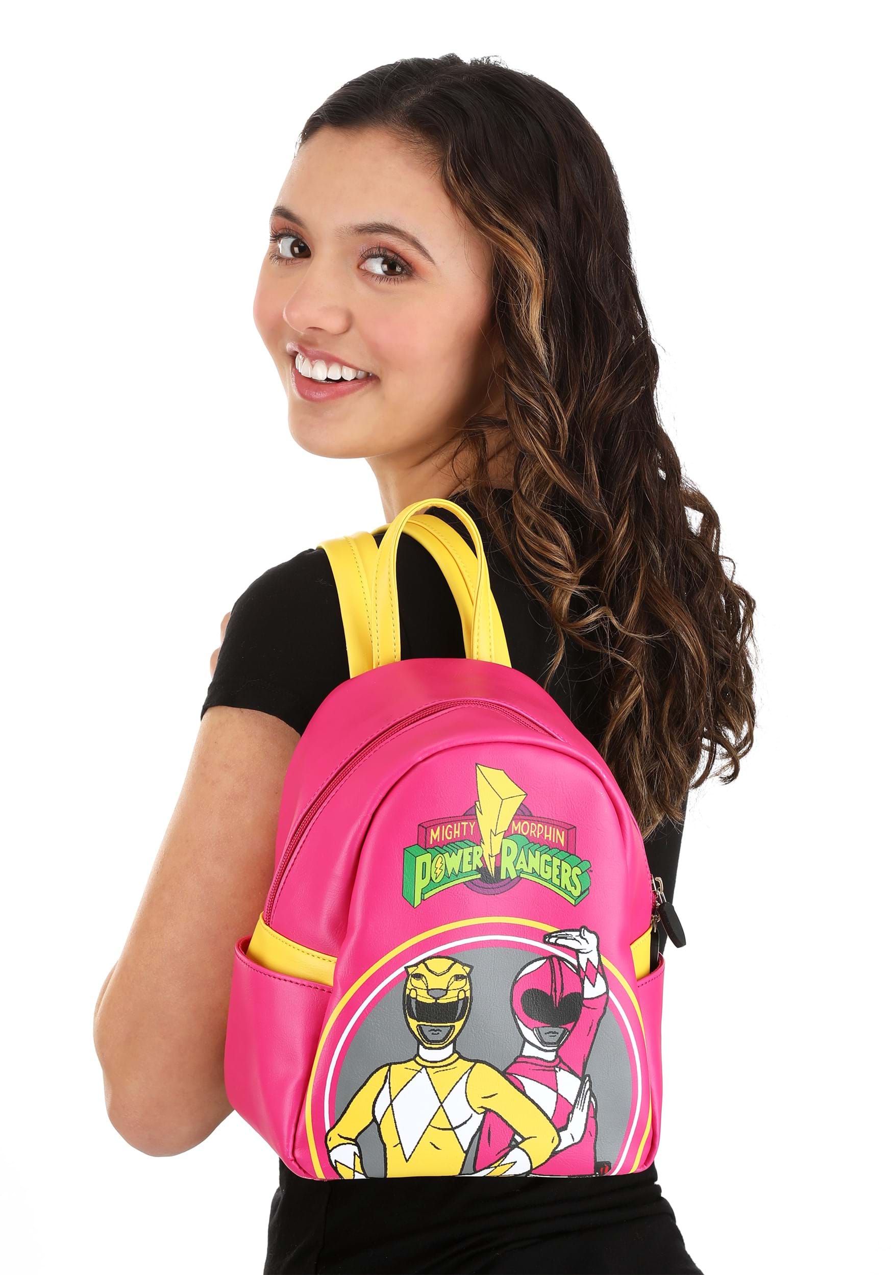 Yellow & Pink Power Rangers Mini Backpack 3 Yellow & Pink Power Rangers Mini Backpack