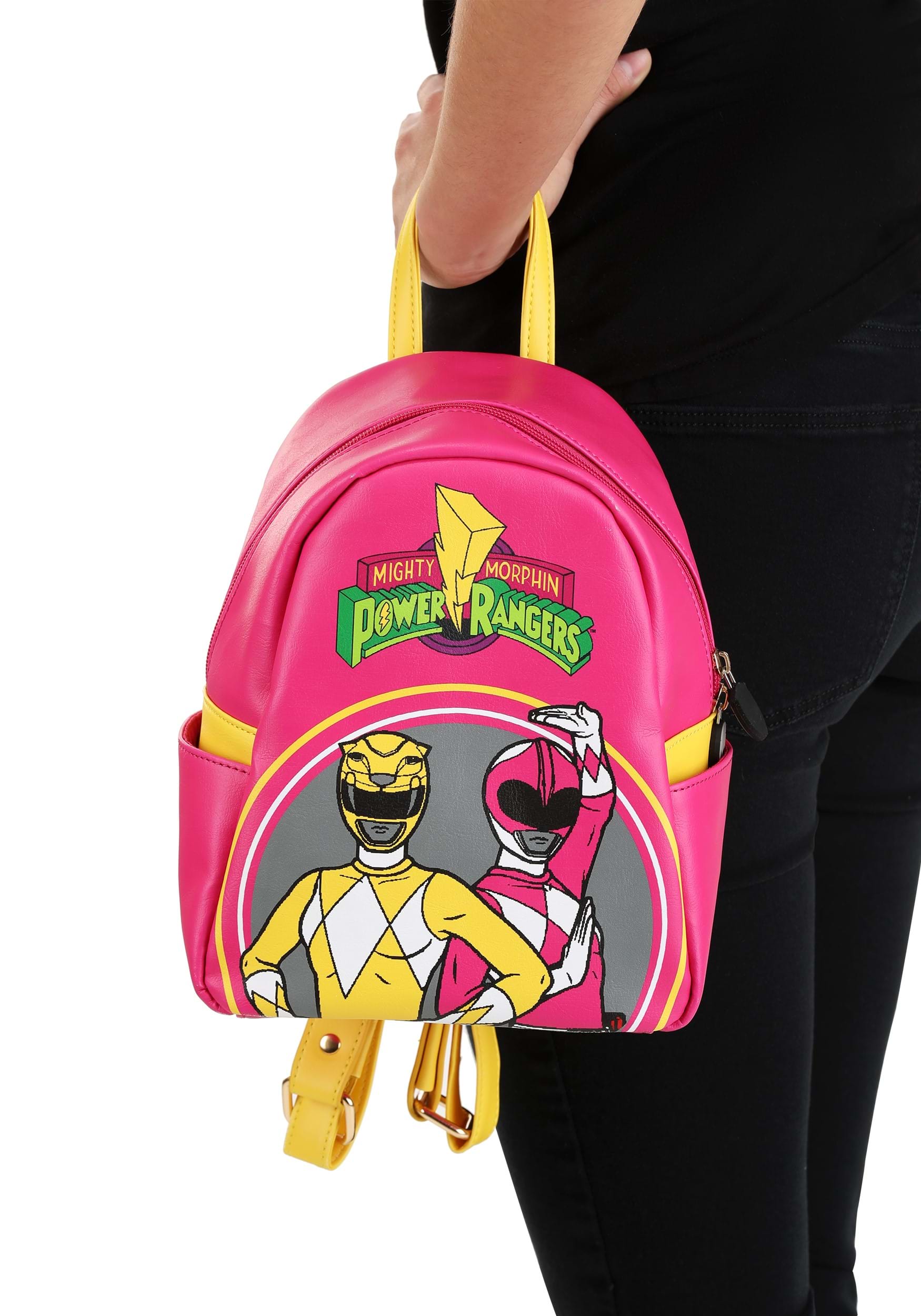 Yellow & Pink Power Rangers Mini Backpack 4 Yellow & Pink Power Rangers Mini Backpack