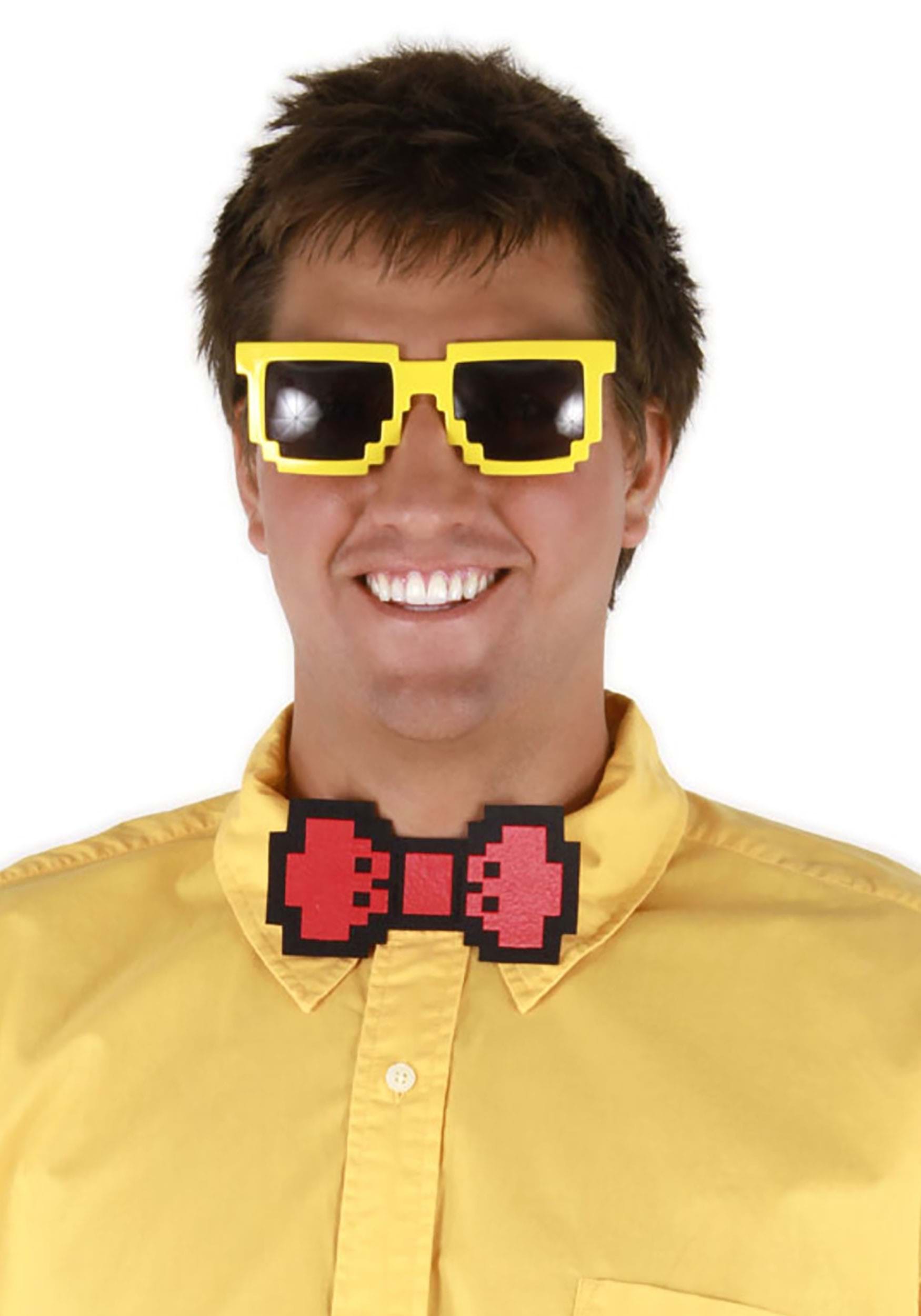 Pixel Retro Gaming Costume Bow Tie for Adults