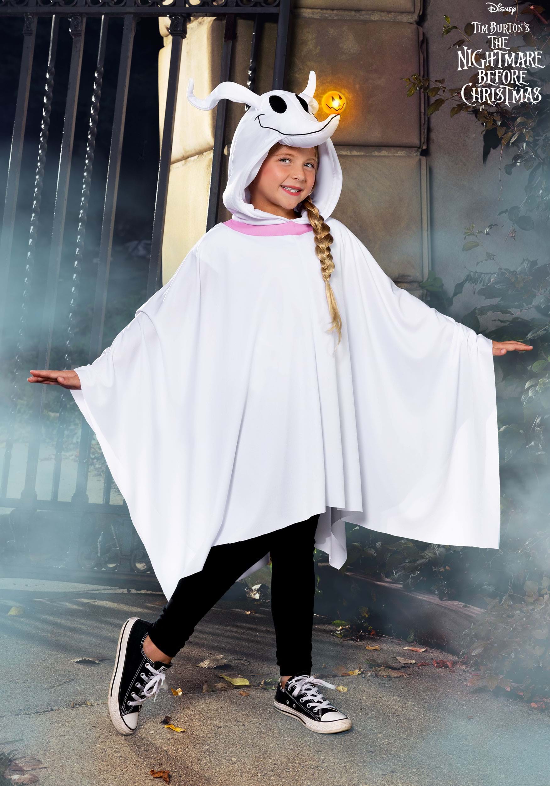 Kid's Nightmare Before Christmas Zero Costume Poncho 1 Kid's Nightmare Before Christmas Zero Costume Poncho