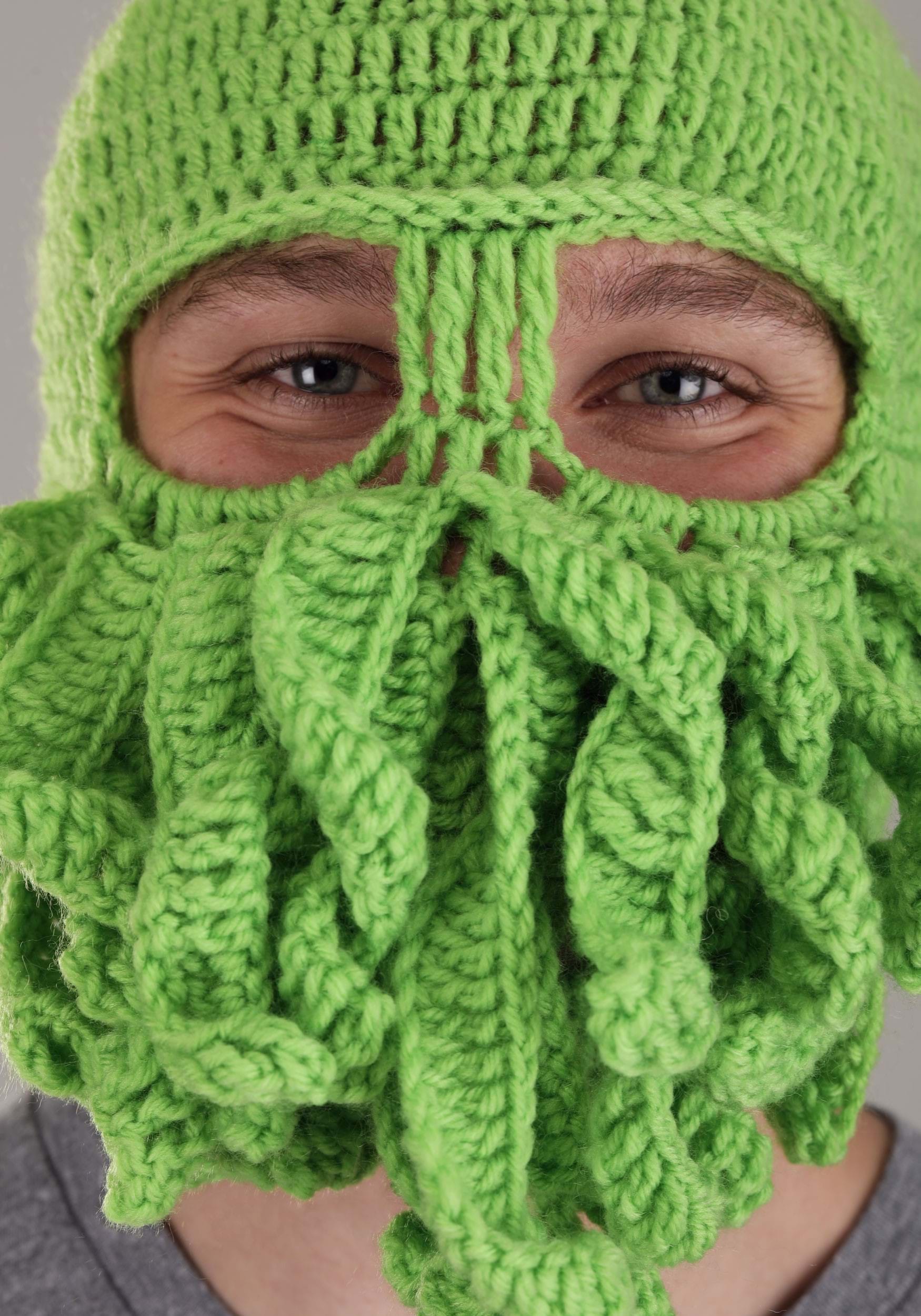 Knit Green Cthulhu Beanie for Adults 2 Knit Green Cthulhu Beanie for Adults