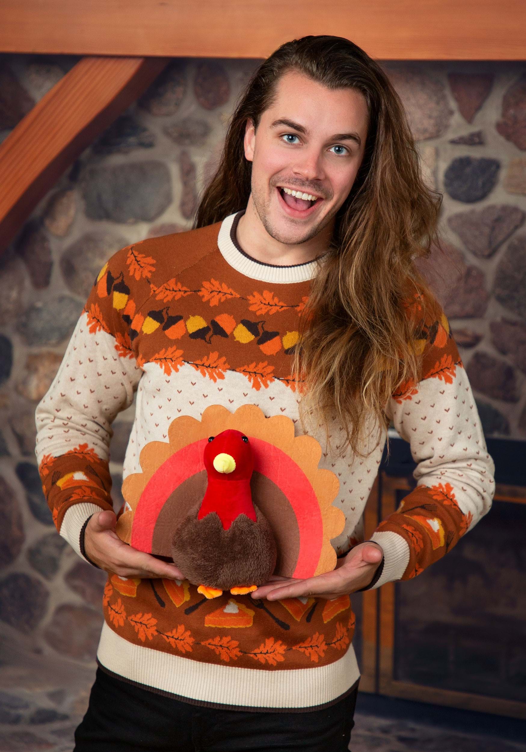 3D Turkey Ugly Holiday Sweater for Adults