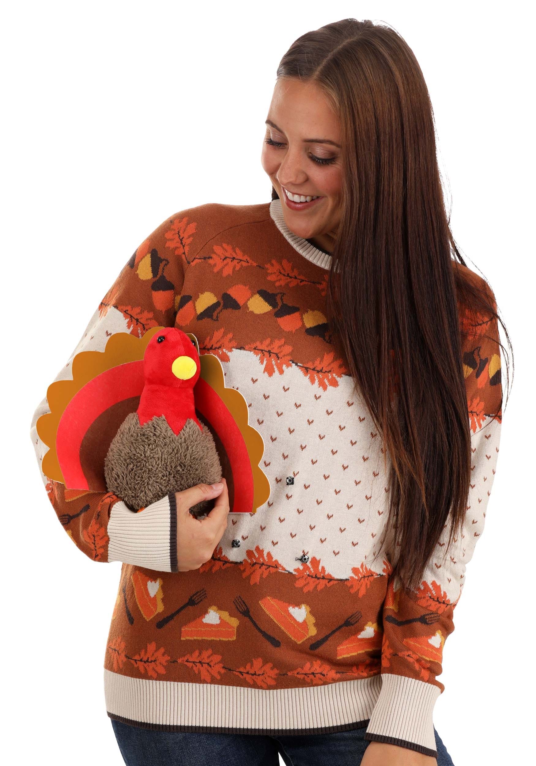 3D Turkey Ugly Holiday Sweater for Adults