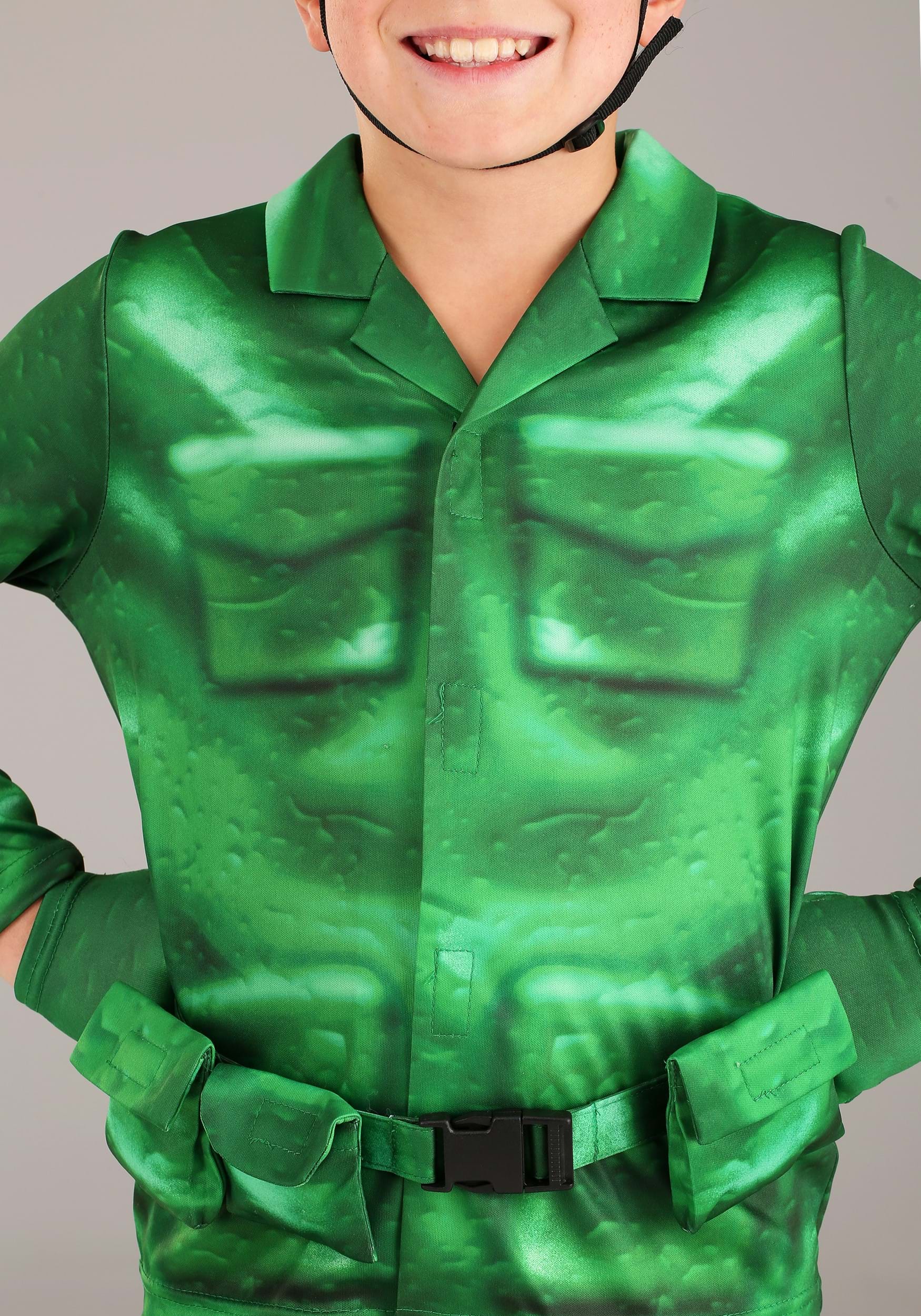 Plastic Green Army Man Costume for Kids