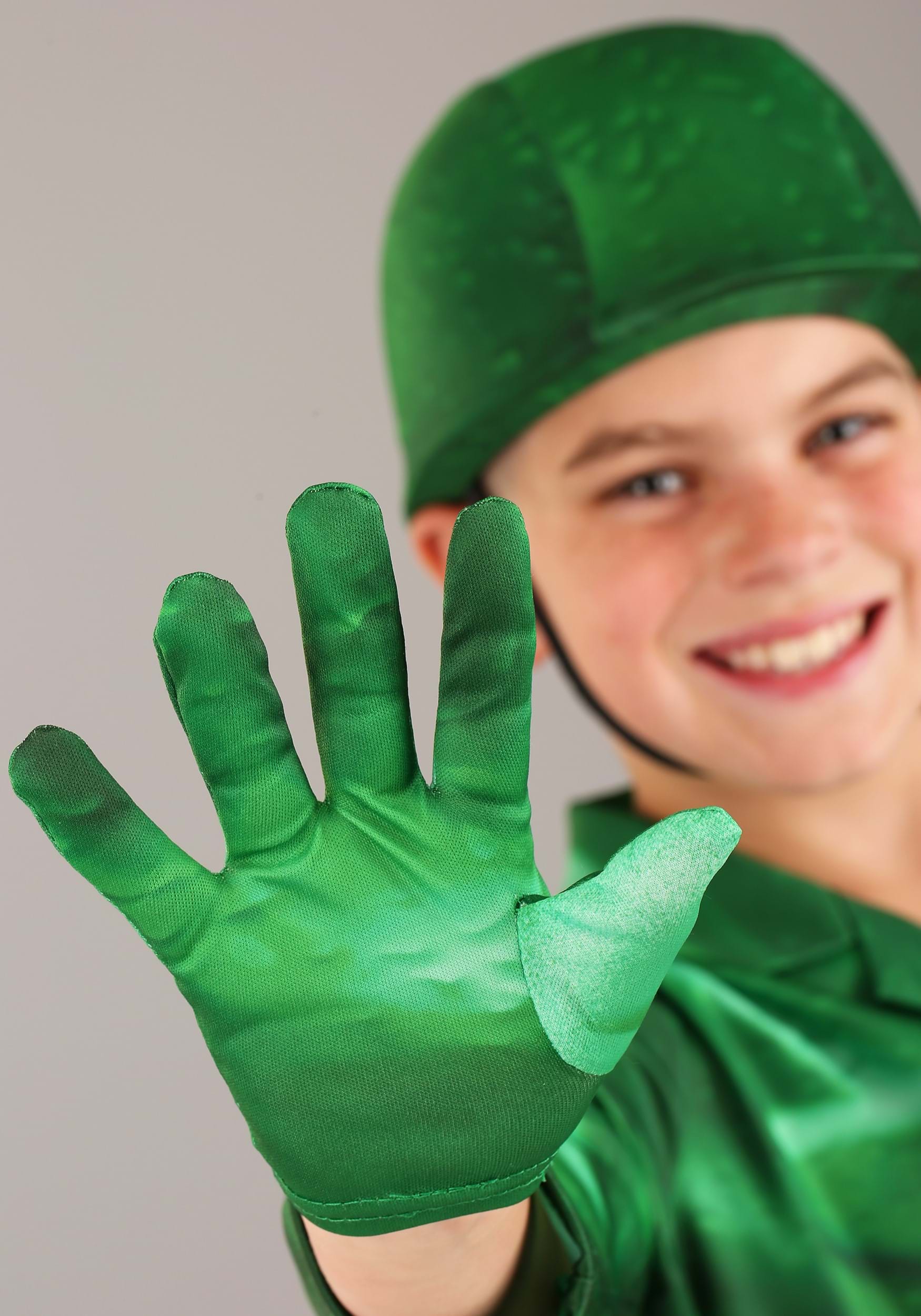 Plastic Green Army Man Costume for Kids