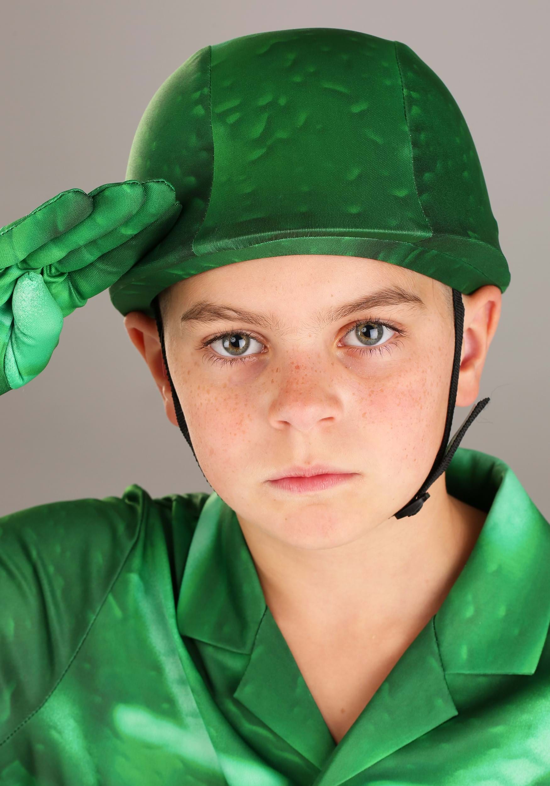 Plastic Green Army Man Costume for Kids