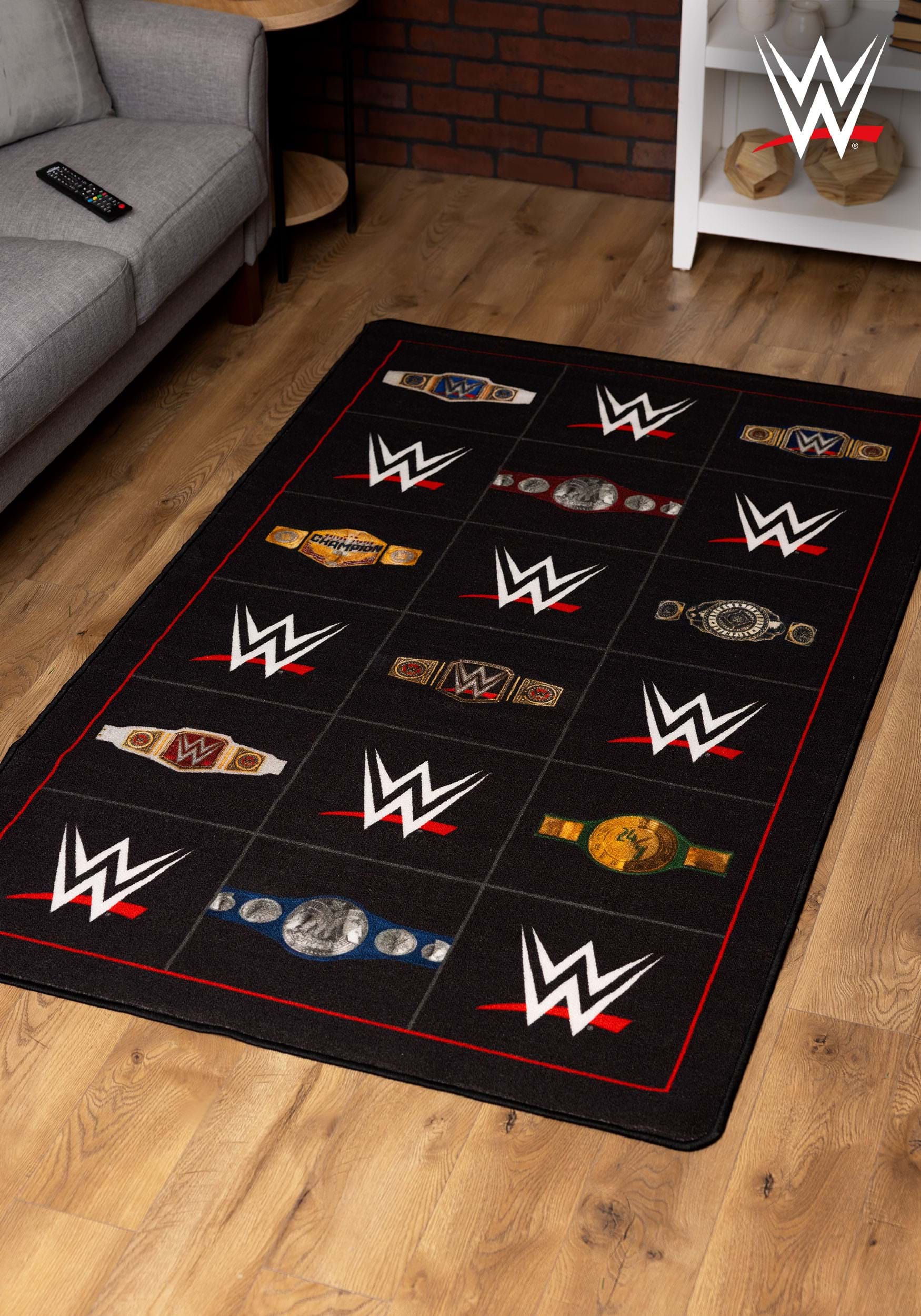 WWE Championship Belt Black Rug