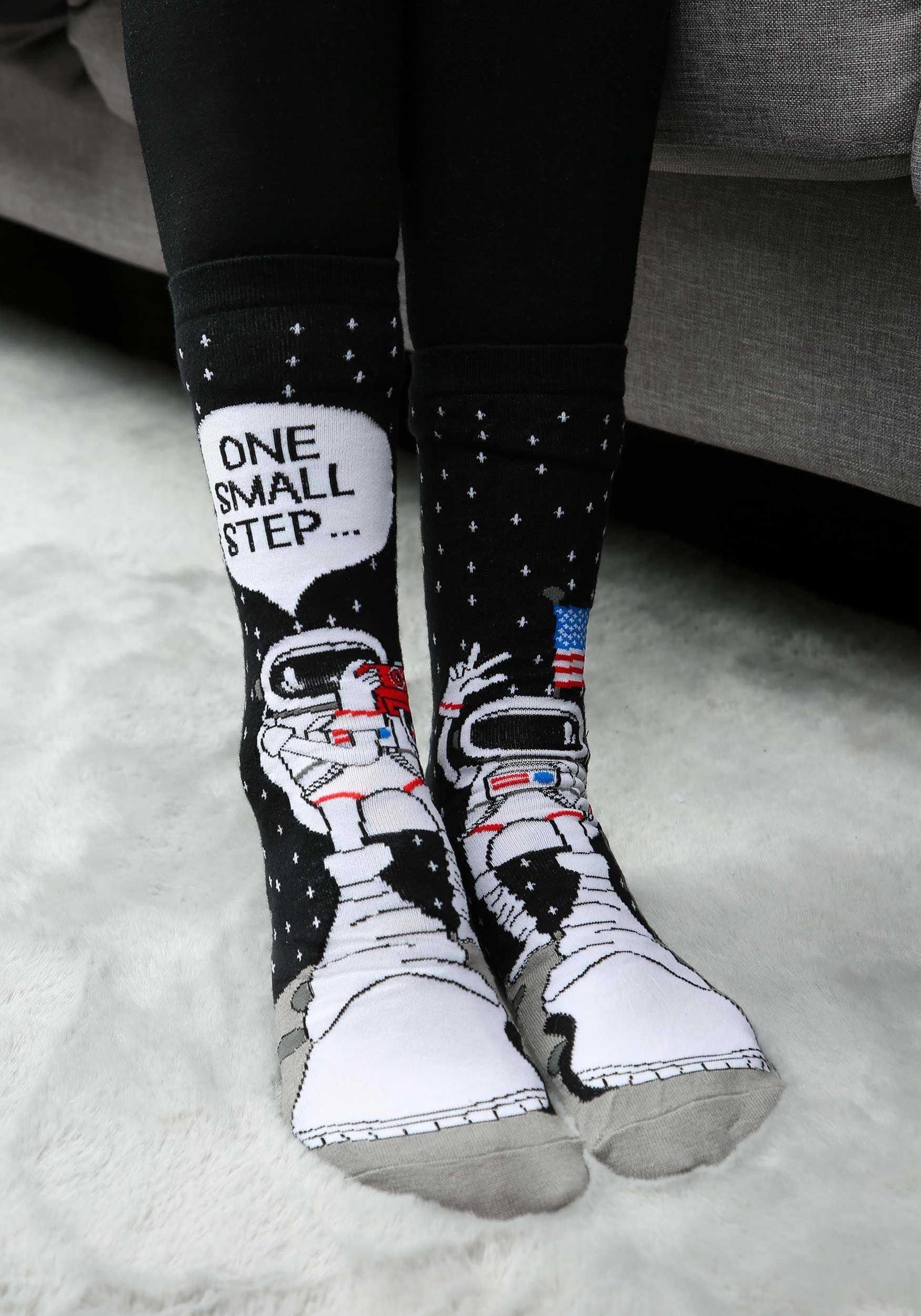 Adult Foot Forward One Small Step Astronaut Socks