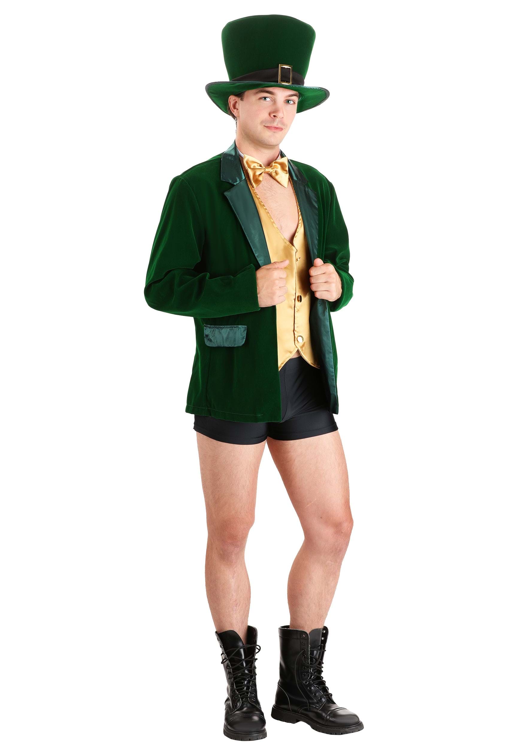 Mens Gold and Green Lucky Leprechaun Costume 5 Mens Gold and Green Lucky Leprechaun Costume