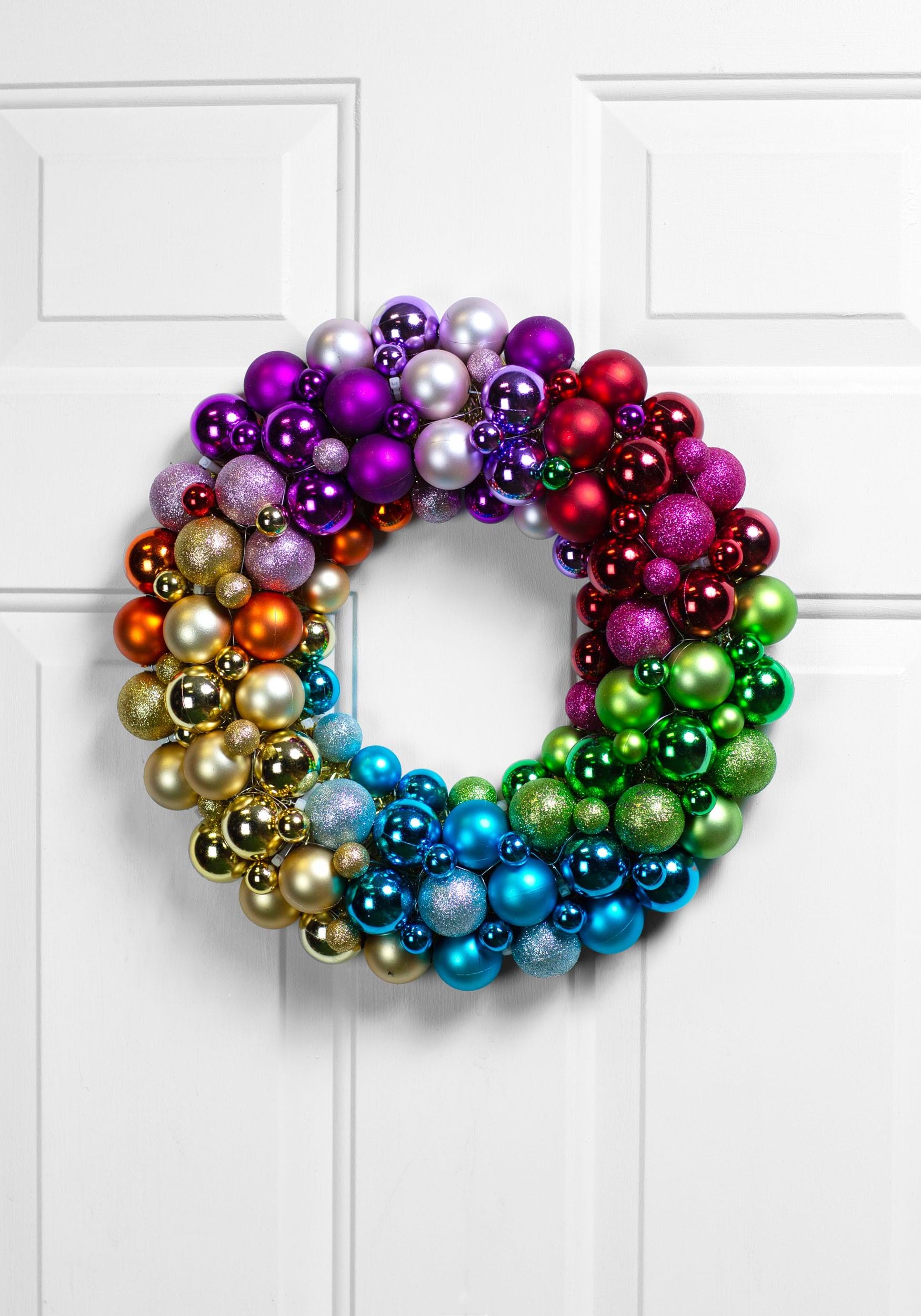 Rainbow Colors Christmas Ball 15" Wreath 1 Rainbow Colors Christmas Ball 15" Wreath