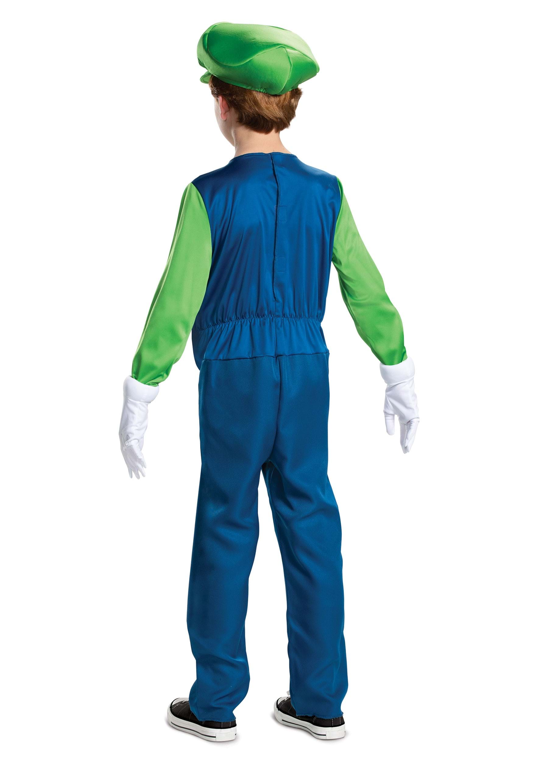 Super Mario Brothers Boys Luigi Deluxe Costume