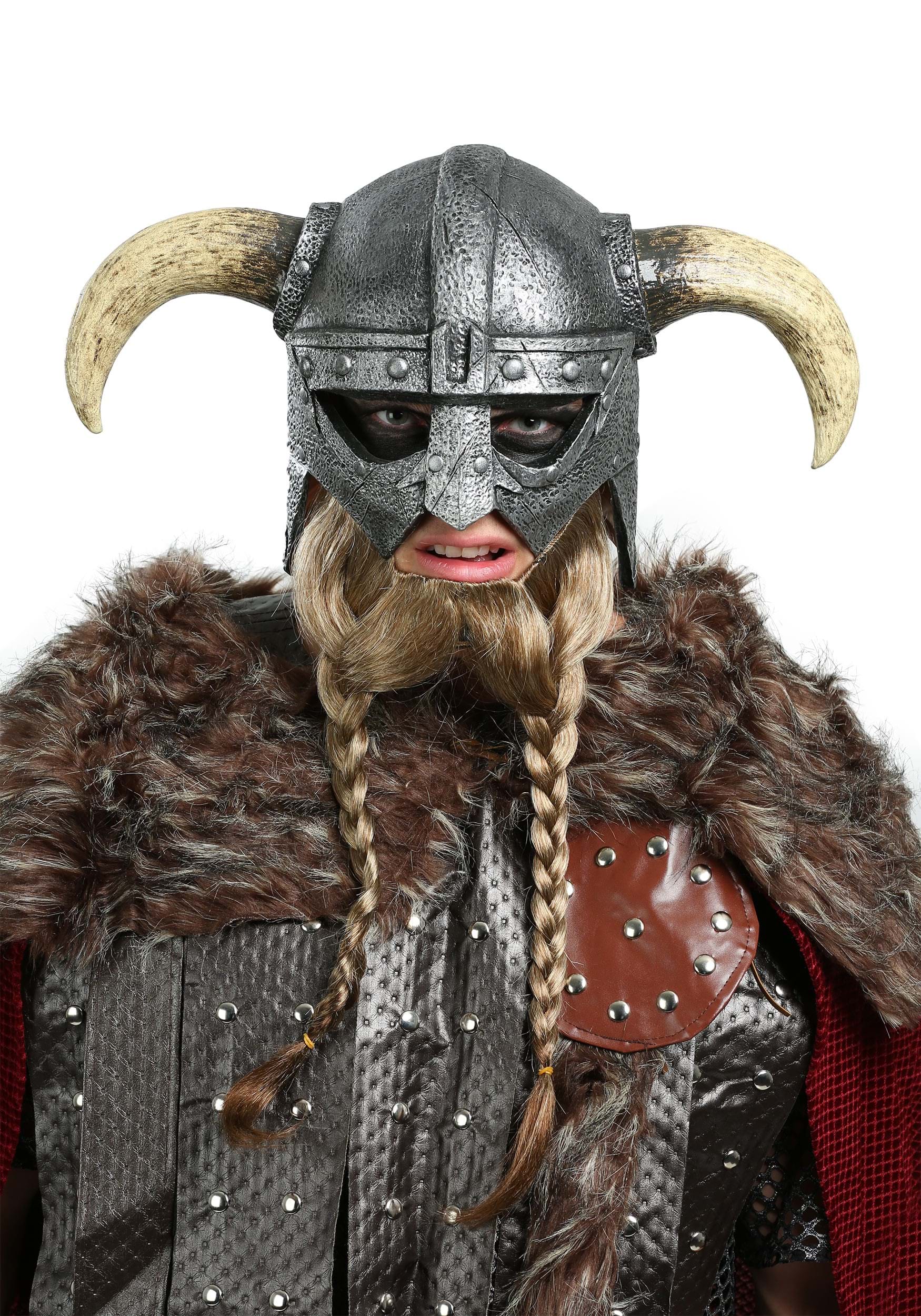 Viking Warrior Costume Helmet Mask for Adults