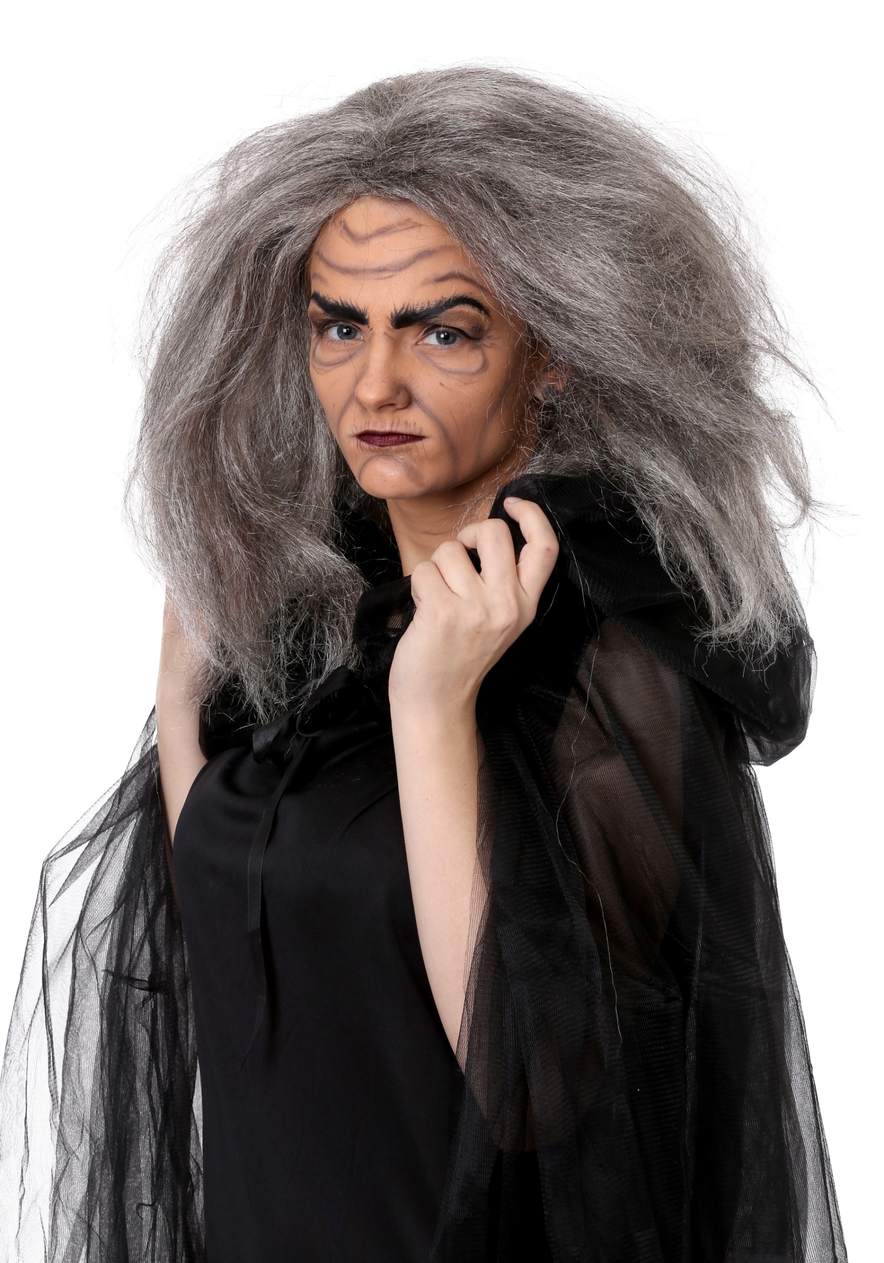 Witch/Old Lady Grey Costume Wig for Women