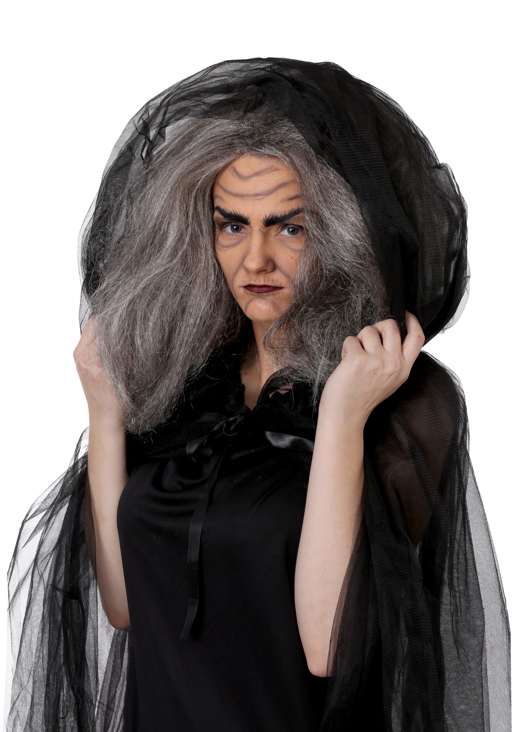 Witch/Old Lady Grey Costume Wig for Women